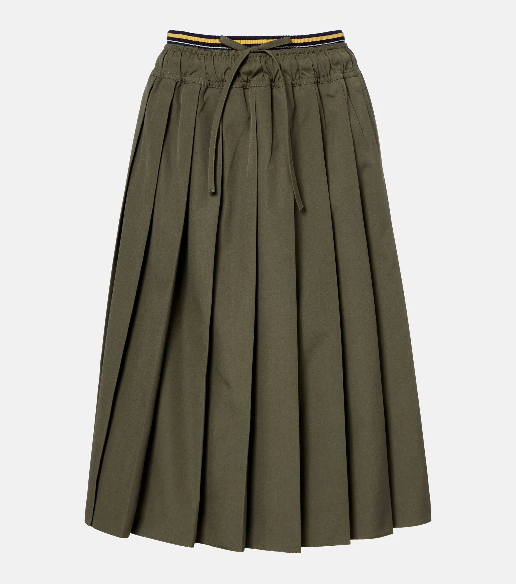 Pleated poplin midi skirt - 1