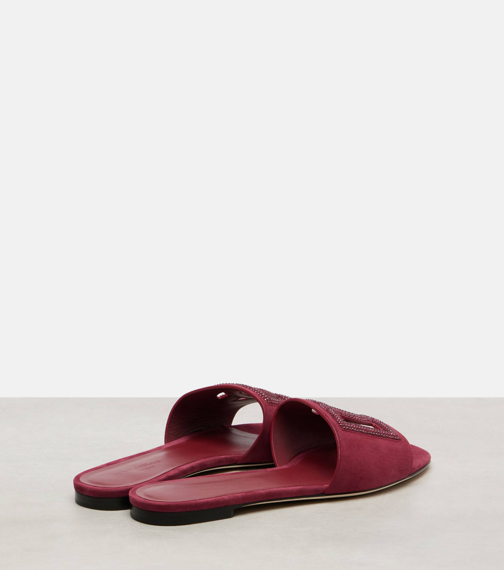 DG crystal-embellished suede slides - 2