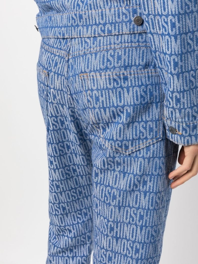 all-over logo print jeans - 5