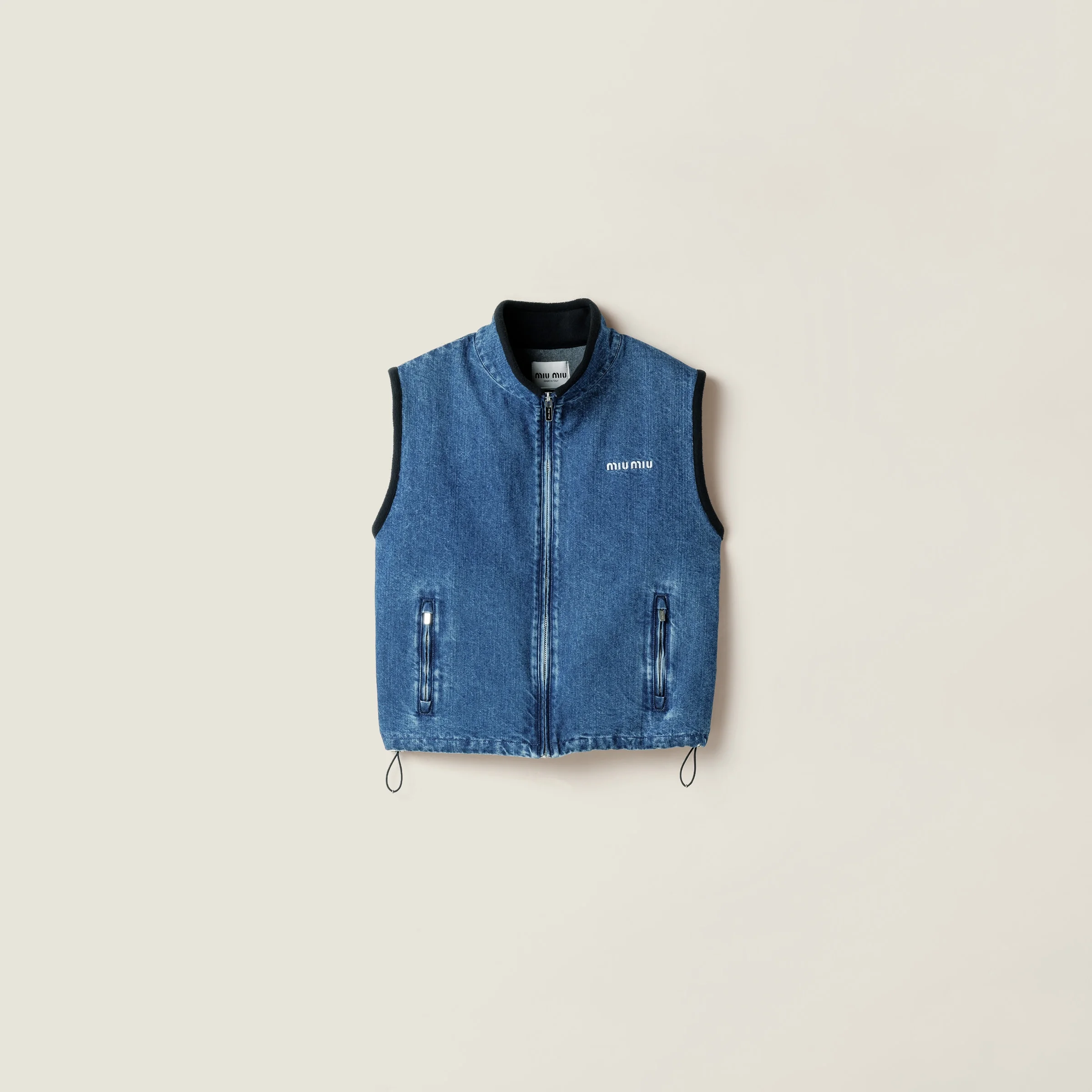 Cashmere denim blouson vest - 1