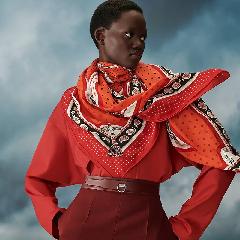 Hermès Harnais de Cour Bandana shawl 140 outlook