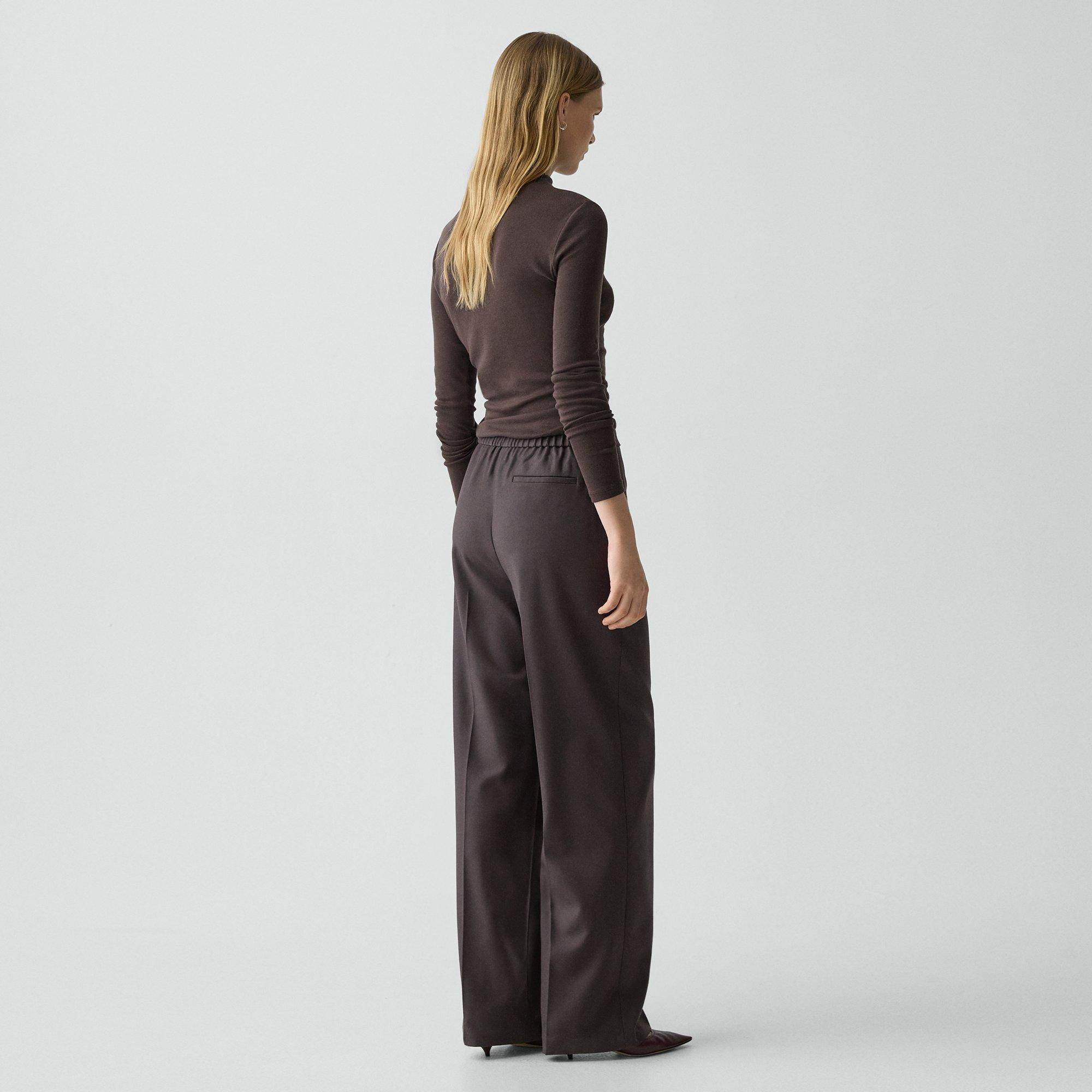 Wide-Leg Pull-On Pant in Sleek Flannel - 4