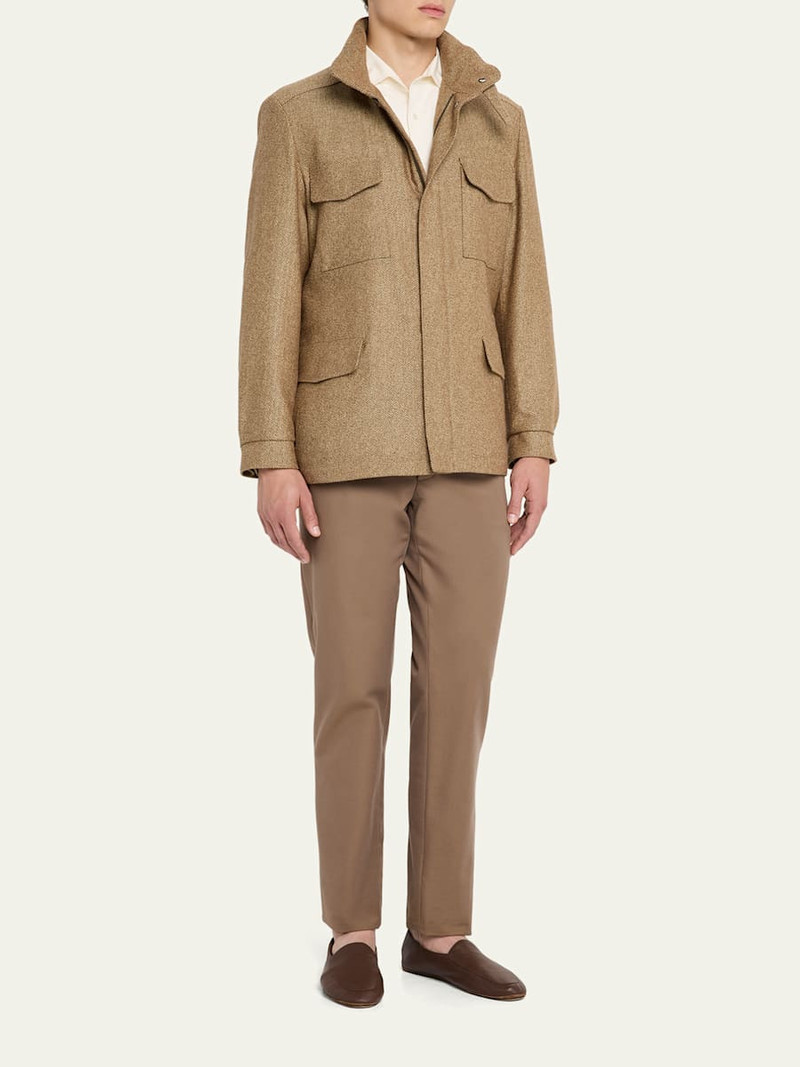 Loro Piana Men's Traveller Cashmere and Silk Chevron Field Jacket outlook