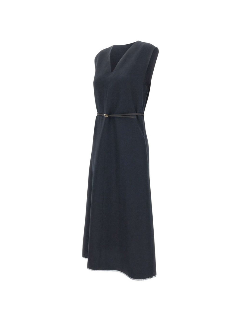 V-neck belt midi dress 7
