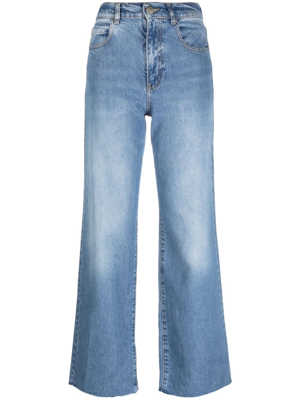 faded-effect wide-leg jeans - 1