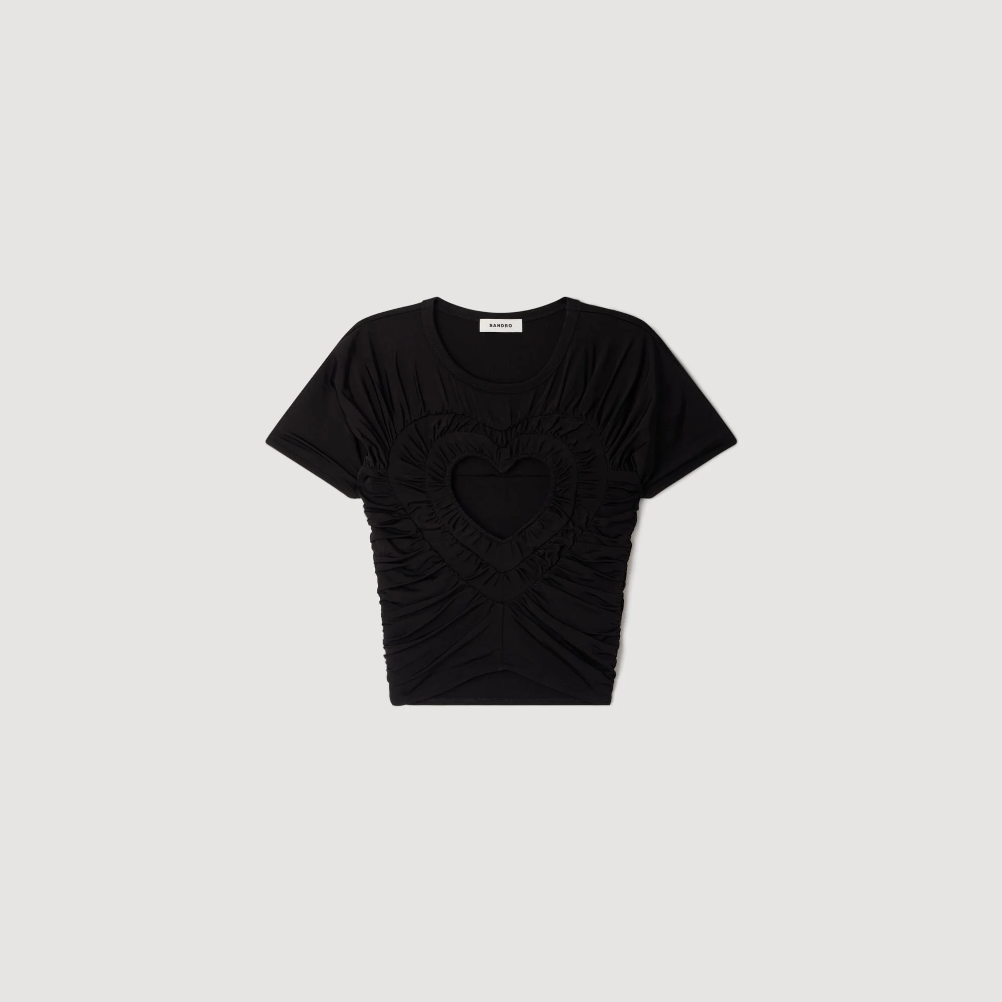 RUCHED HEART CROPPED T-SHIRT - 1