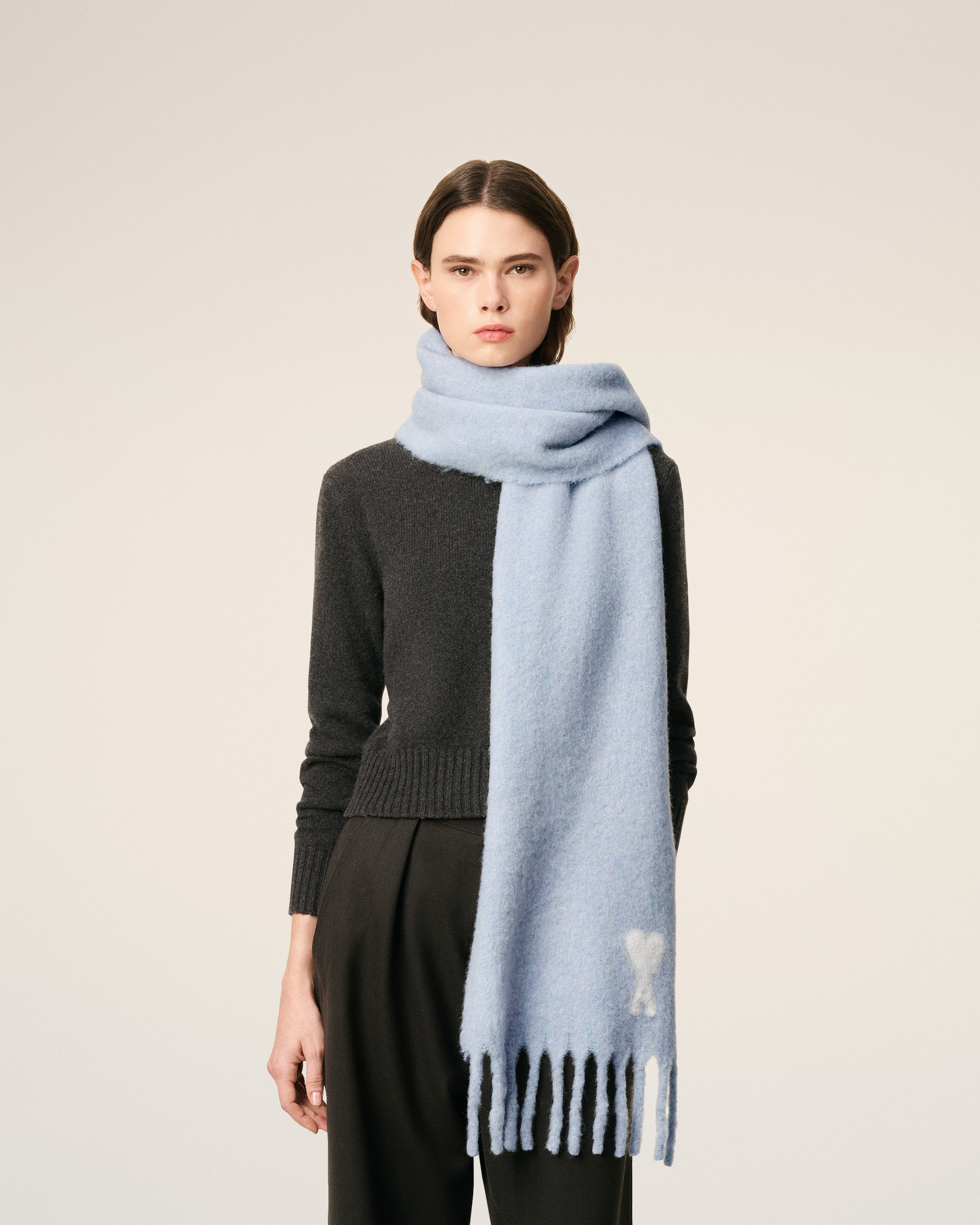 BLUE ALPACA OFF WHITE AMI DE COEUR SCARF - 2