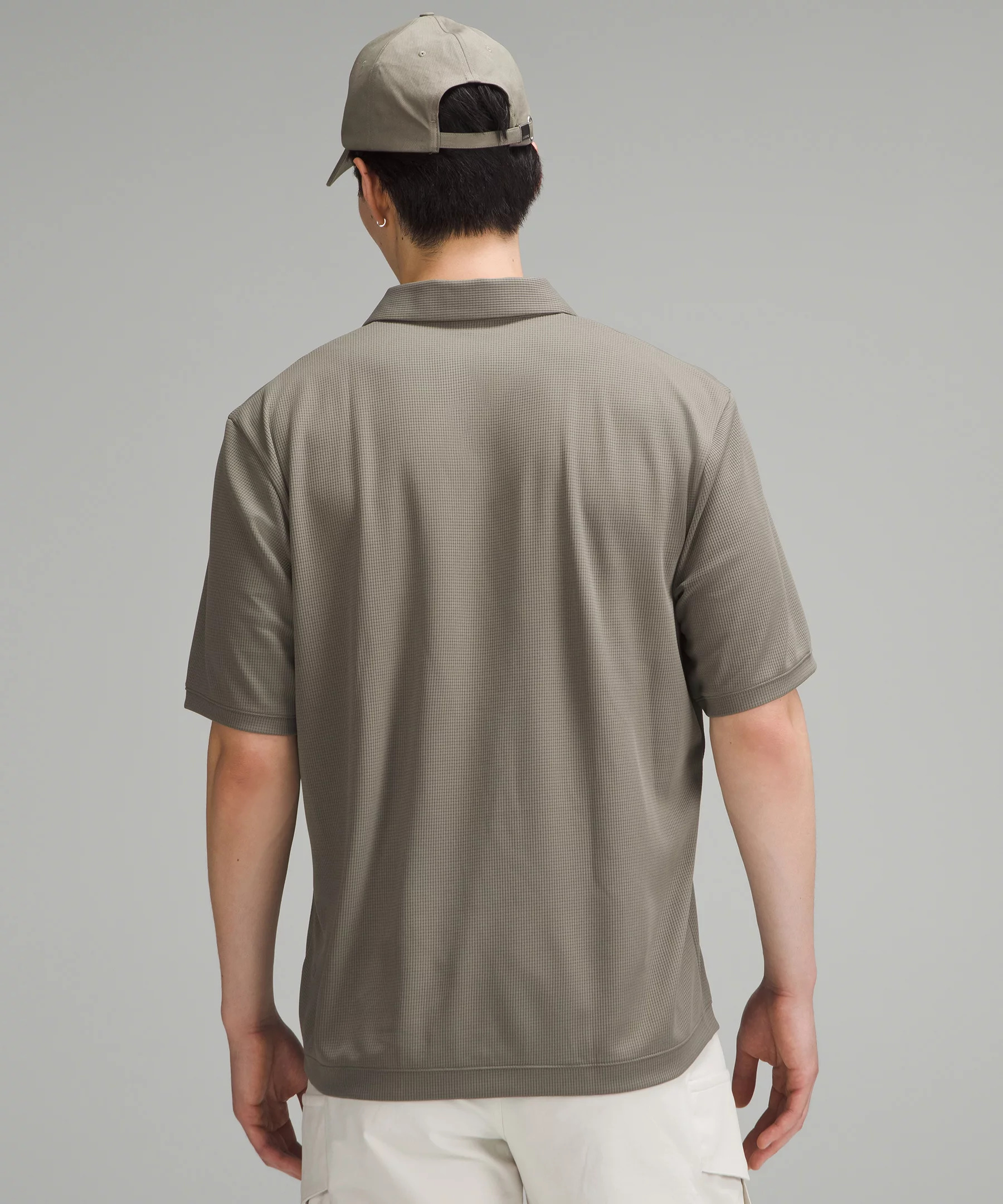 Textured Mesh Short-Sleeve Polo Shirt - 3