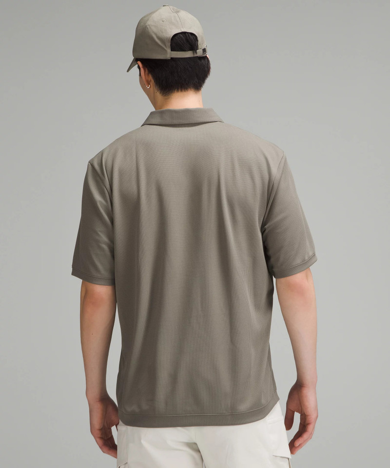 Textured Mesh Short-Sleeve Polo Shirt 3