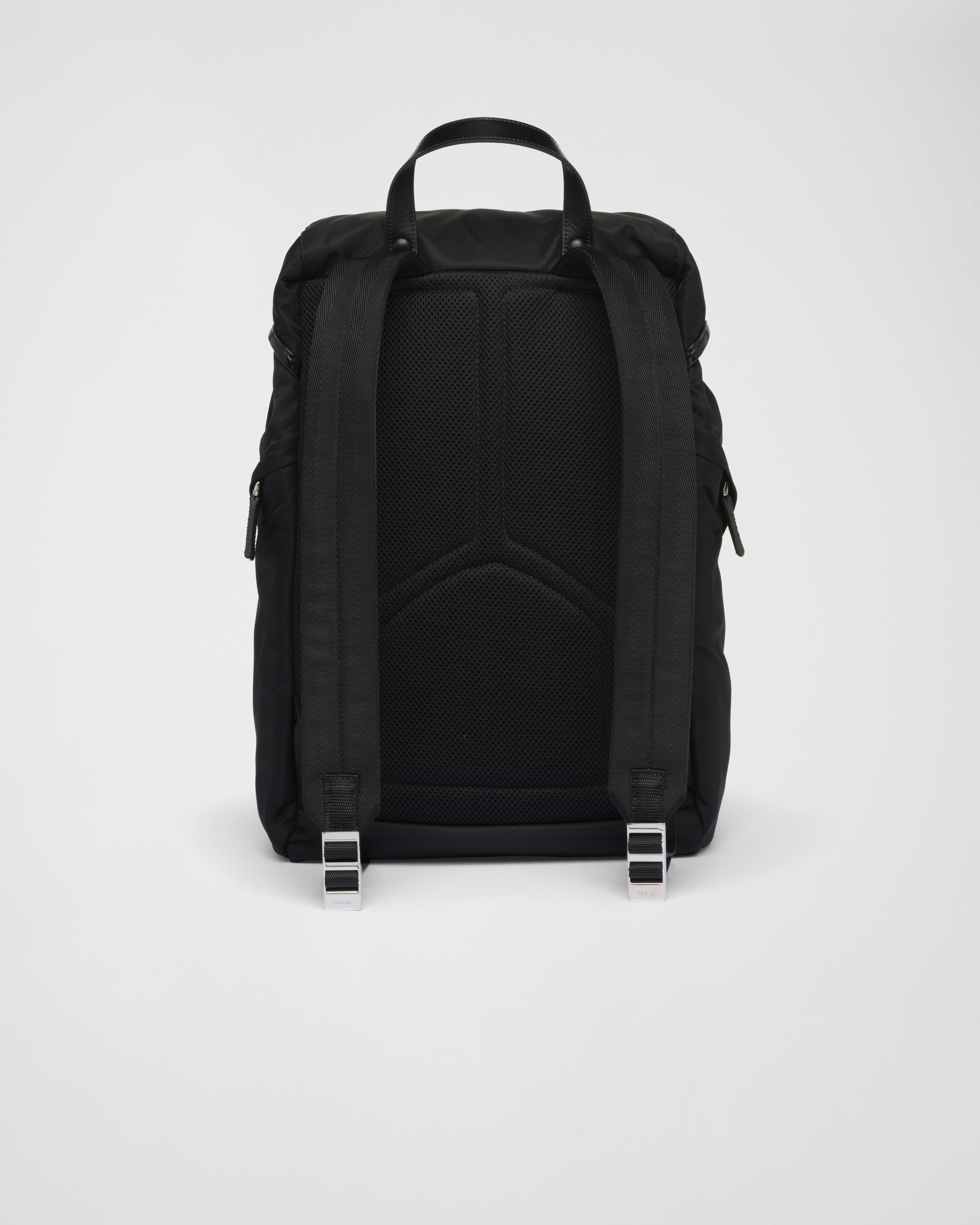 Re-Nylon and brushed leather backpack - 4