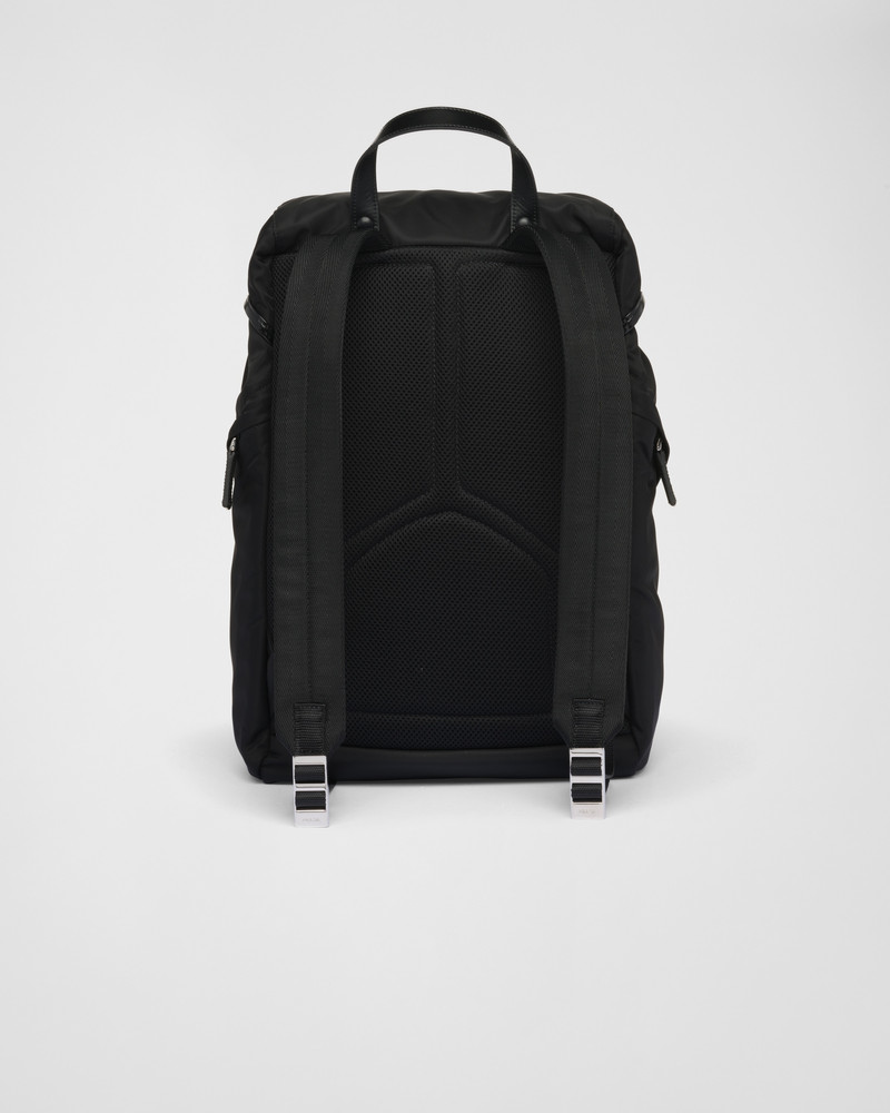 Re-Nylon and brushed leather backpack 4