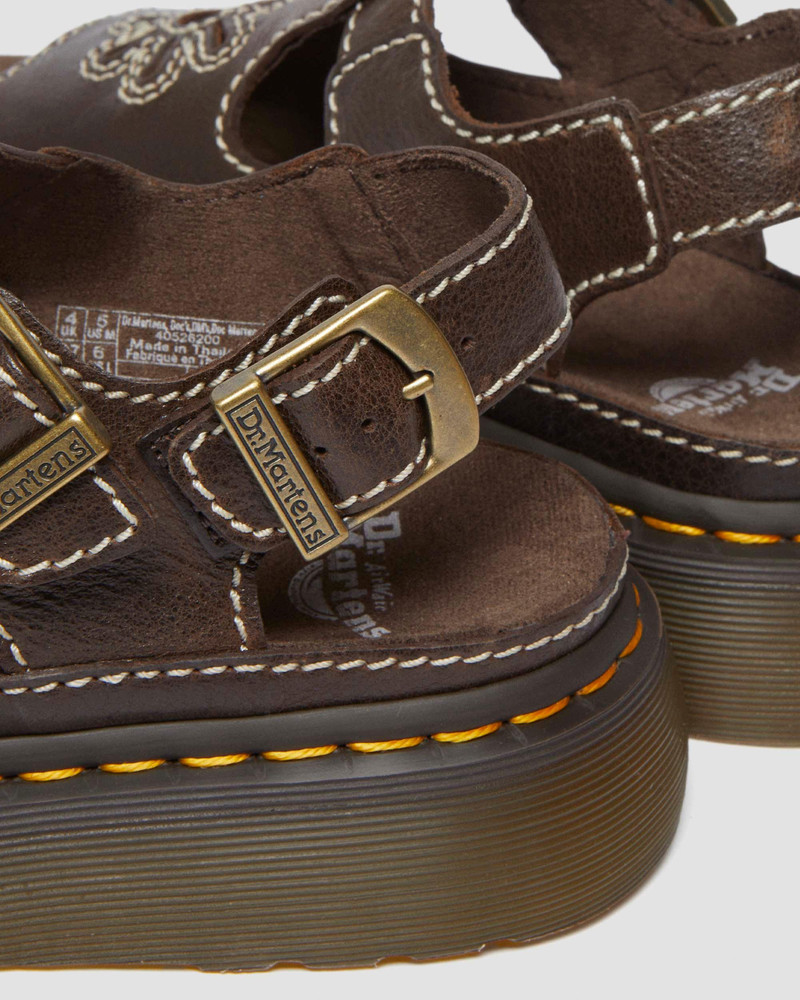 Dunnet Flower Full Grain Leather Sandals 4