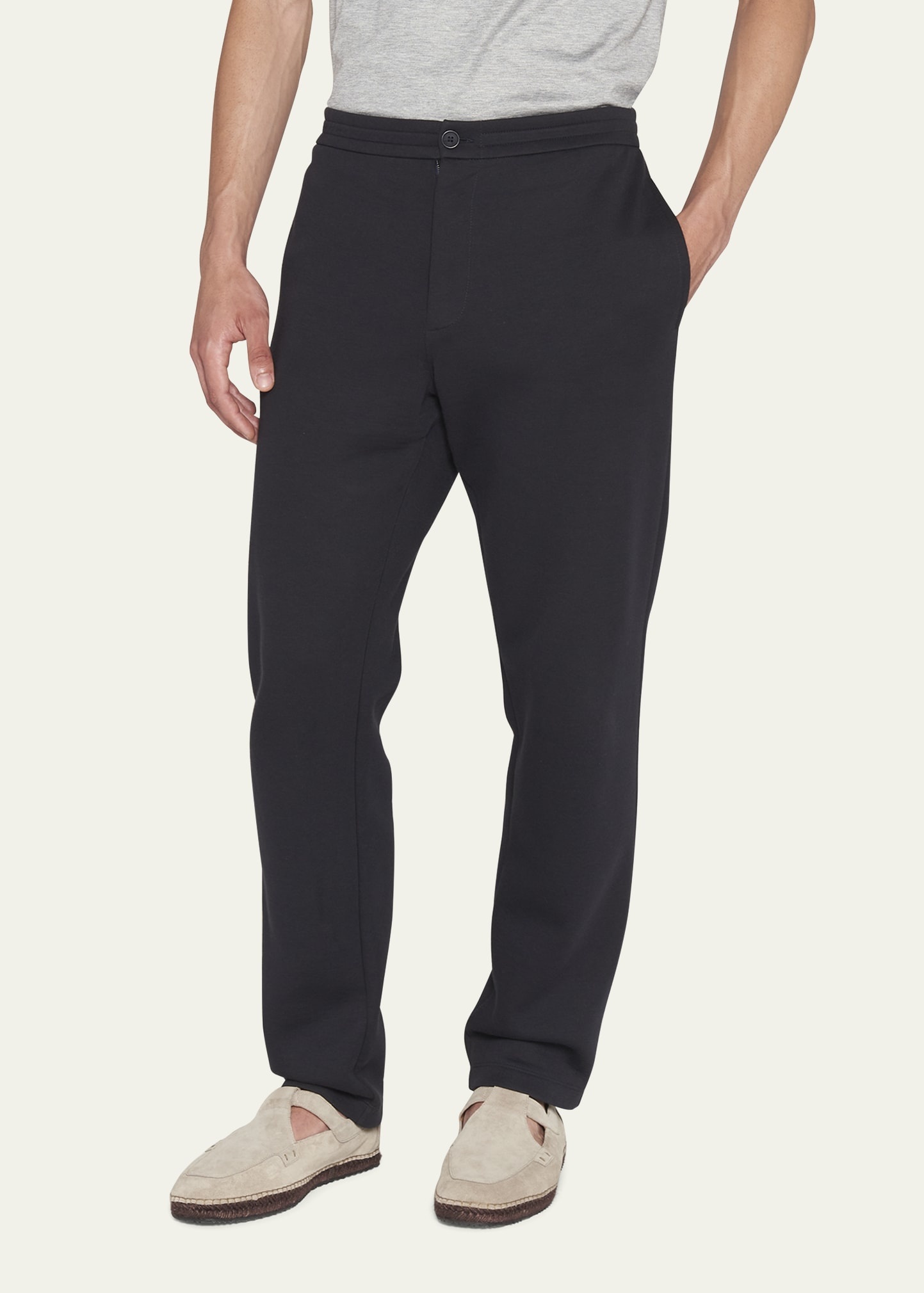 Men's Navy Jersey Pants - 4