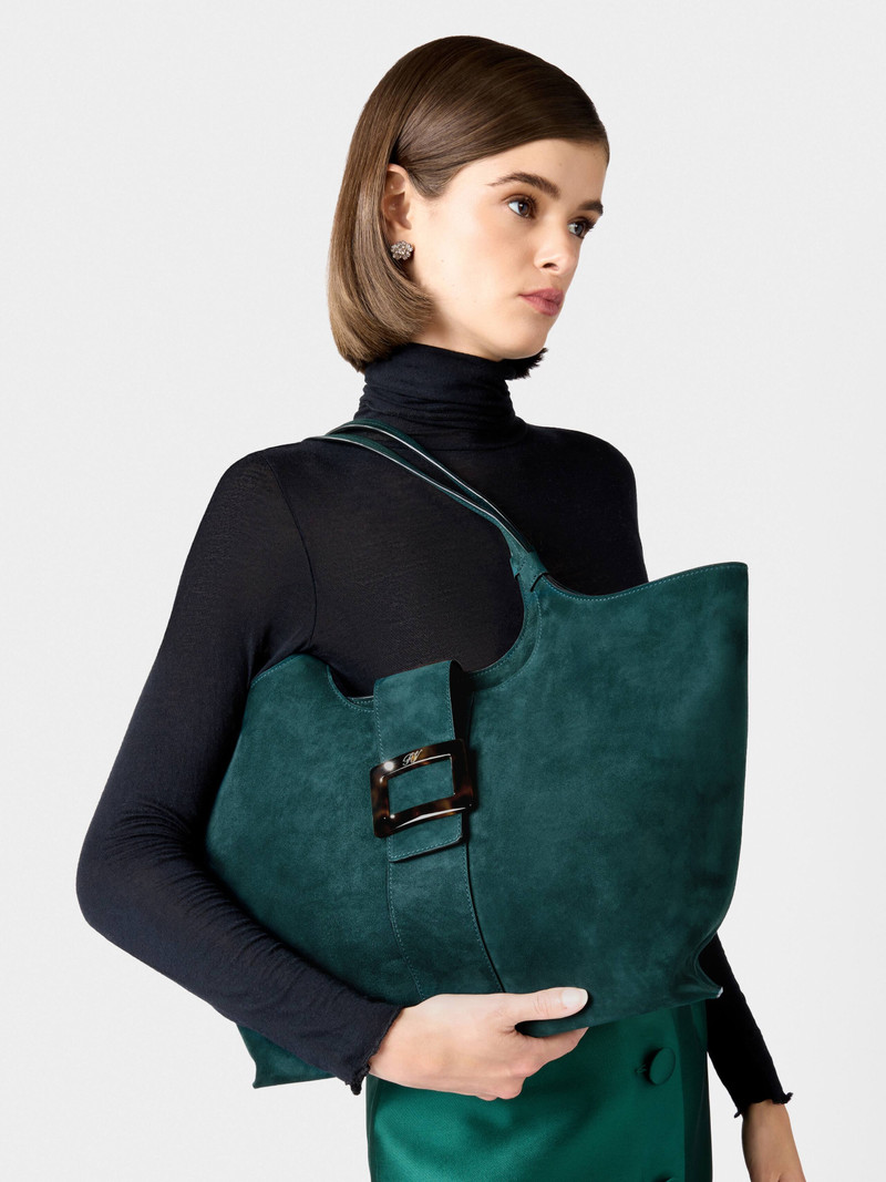 Belle Vivier Medium Shopping Bag in suede 3