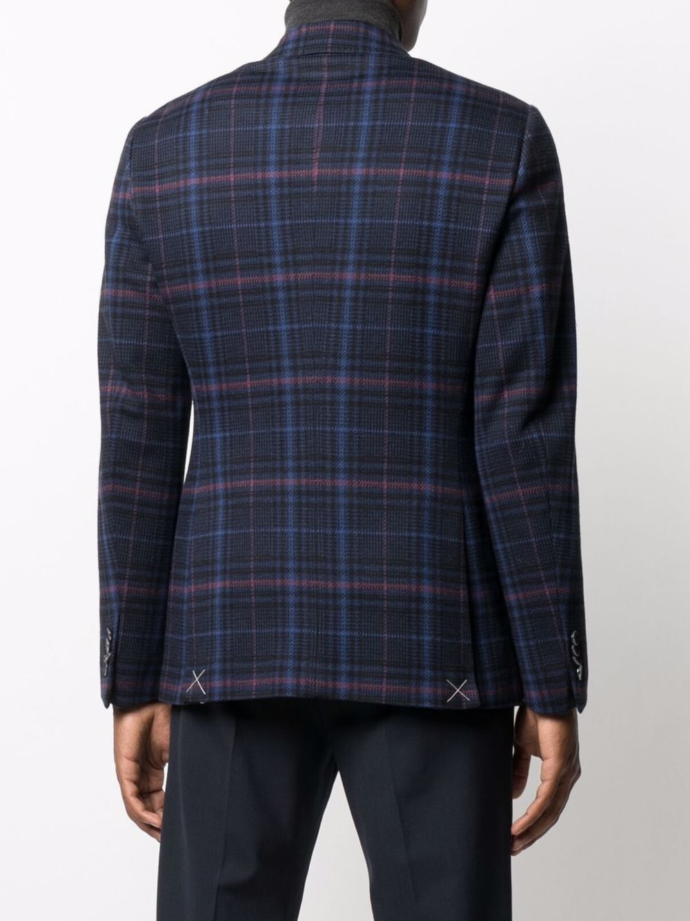 single-breasted plaid blazer - 4