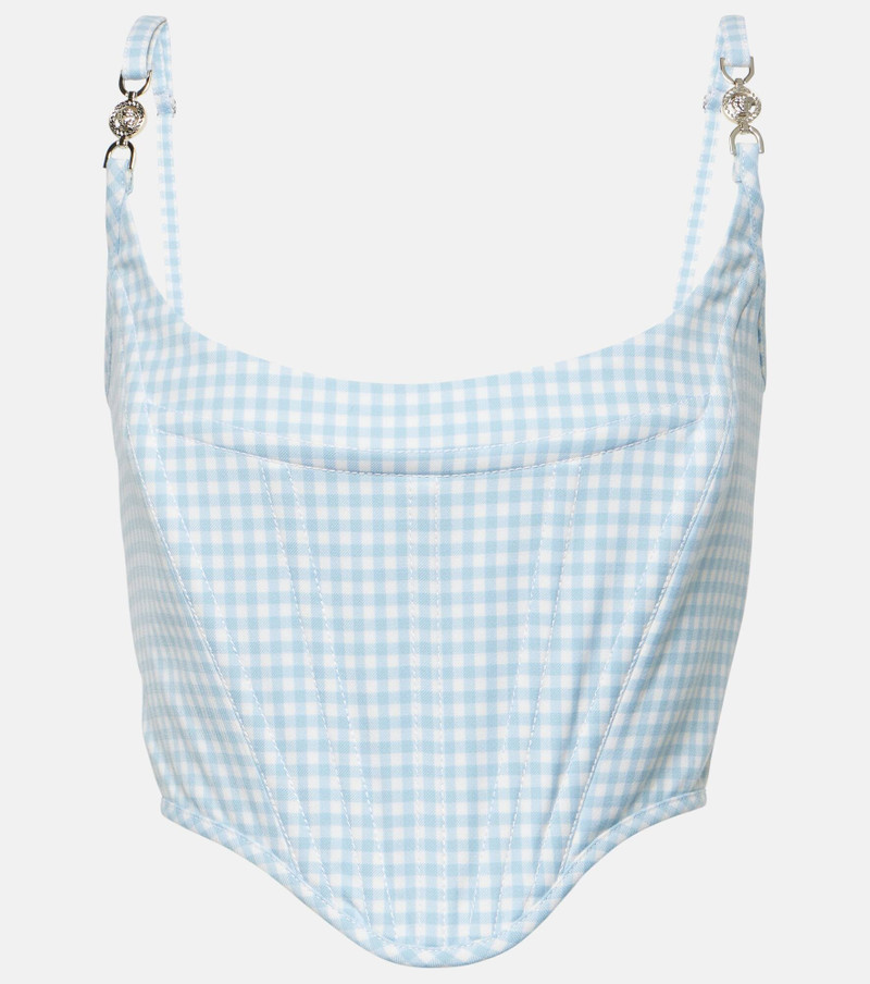 Medusa '95 gingham virgin wool bustier - 1