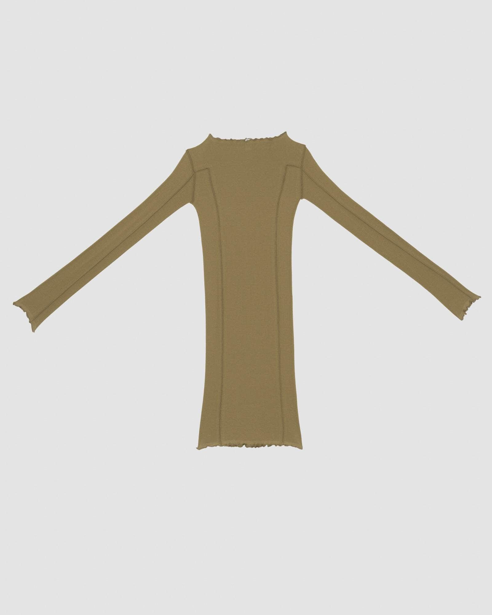 Omato Long Sleeve Dress - Fine Organic Cotton Rib - 3