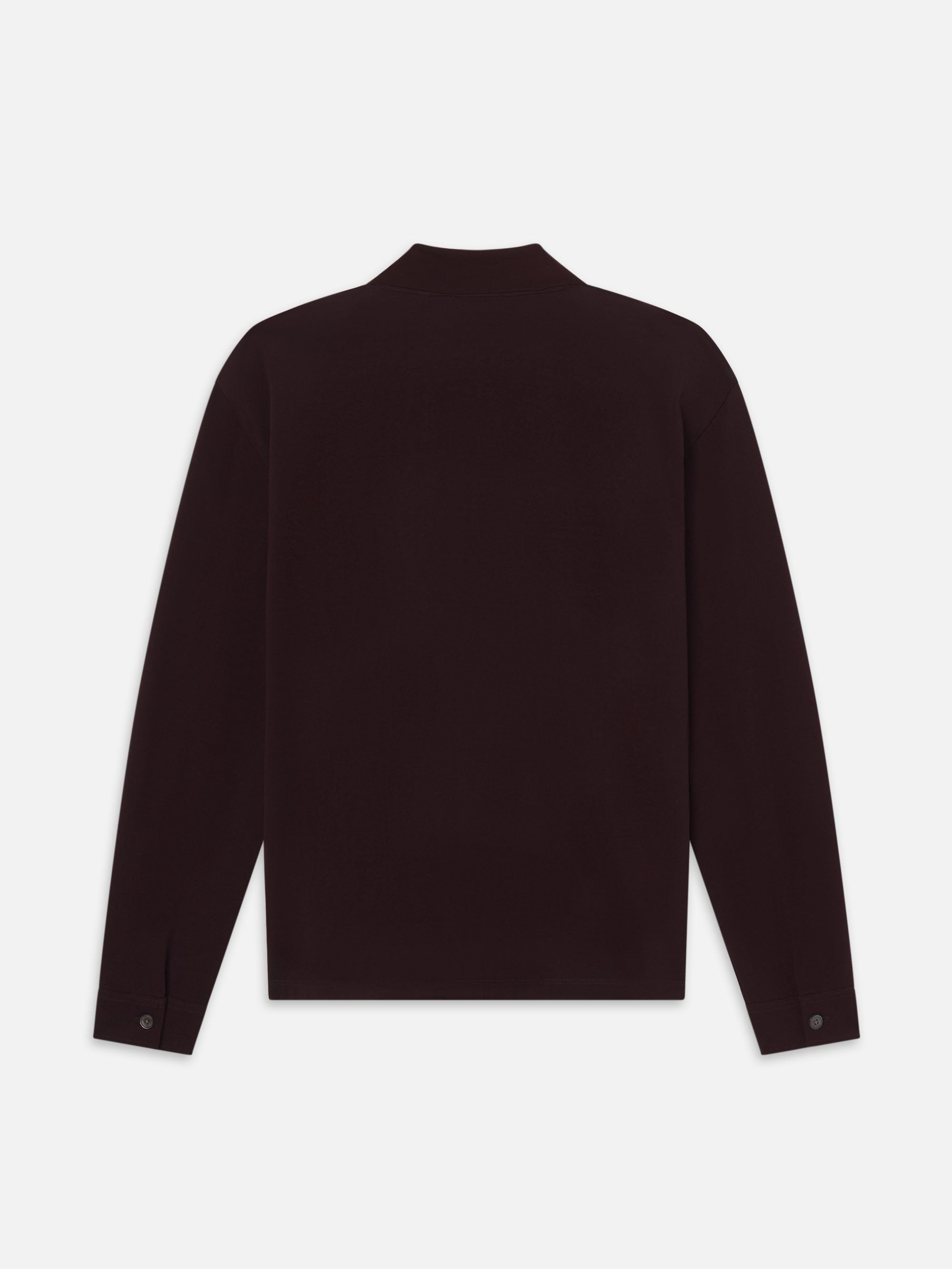 L/S Pique Polo in Burgundy - 3