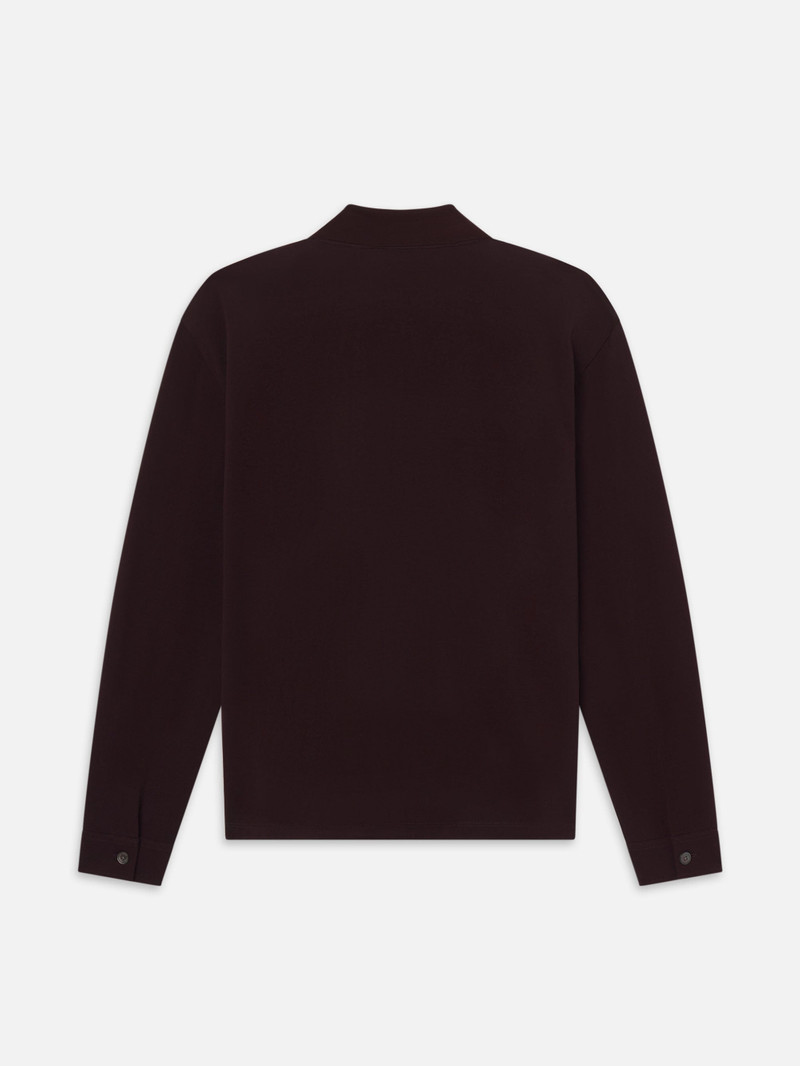 L/S Pique Polo in Burgundy 3