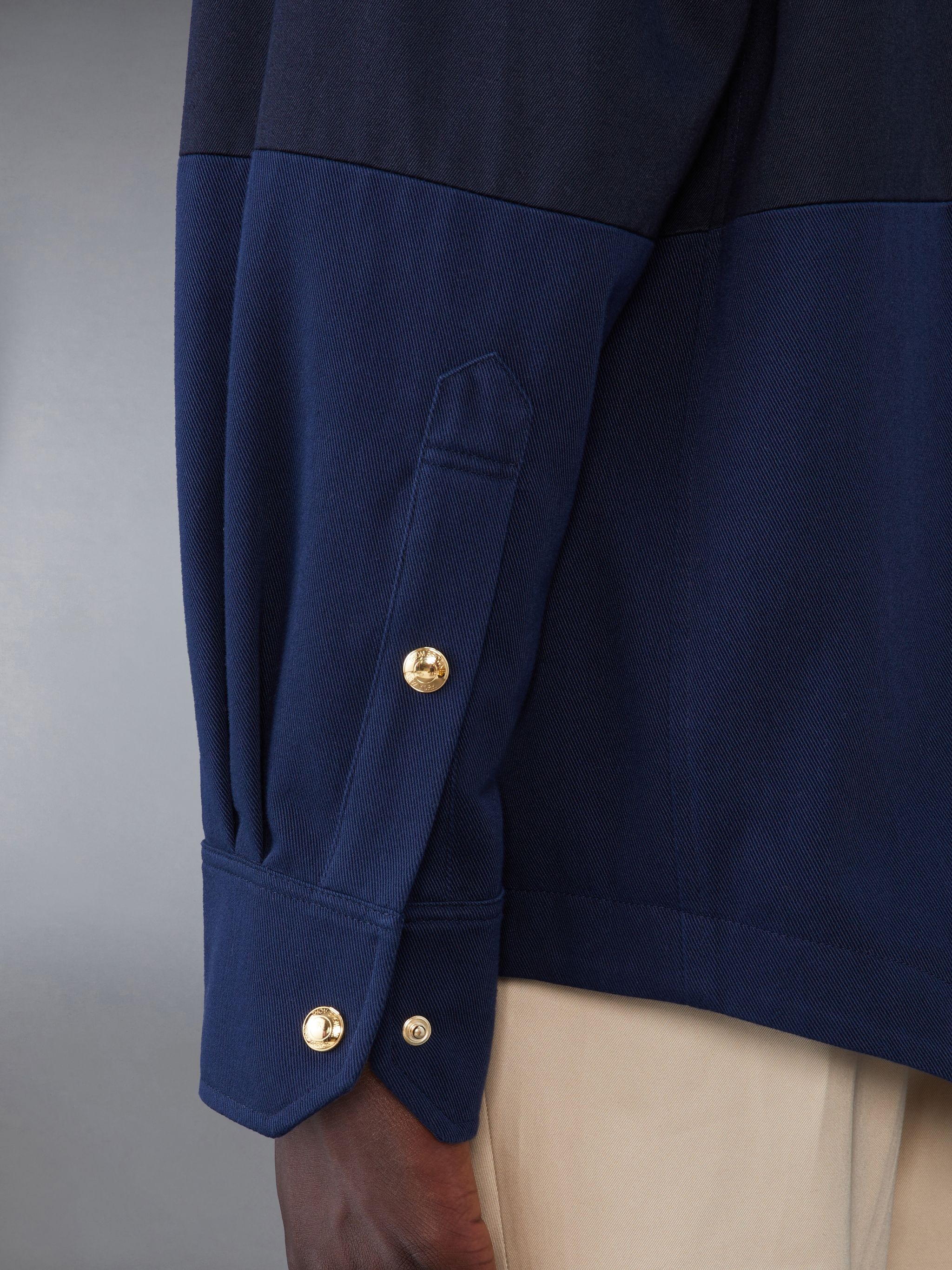 two-tone cotton-gabardine jacket - 5