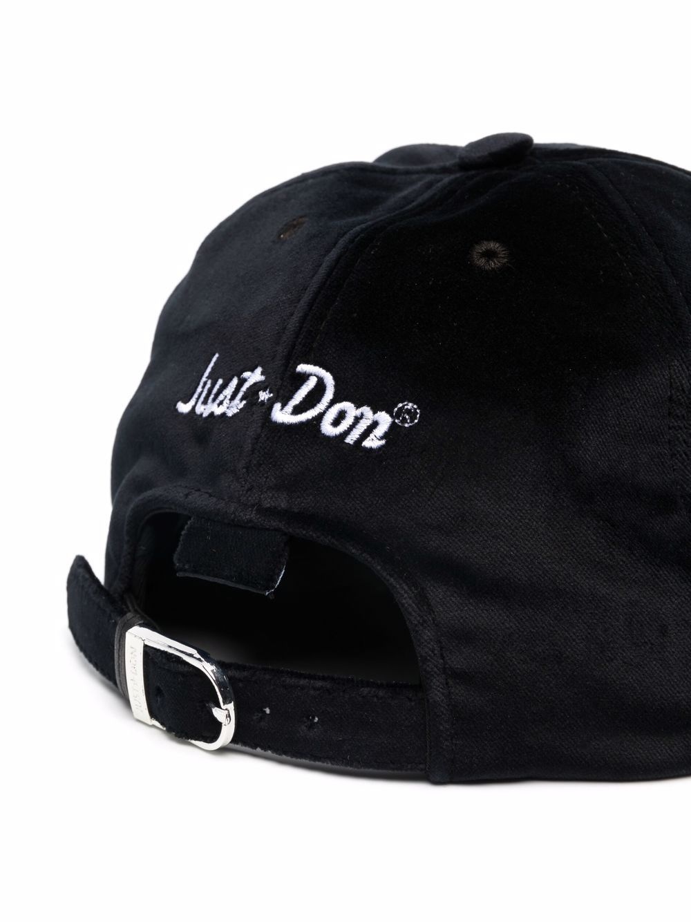 velvet card-embroidered cap - 2