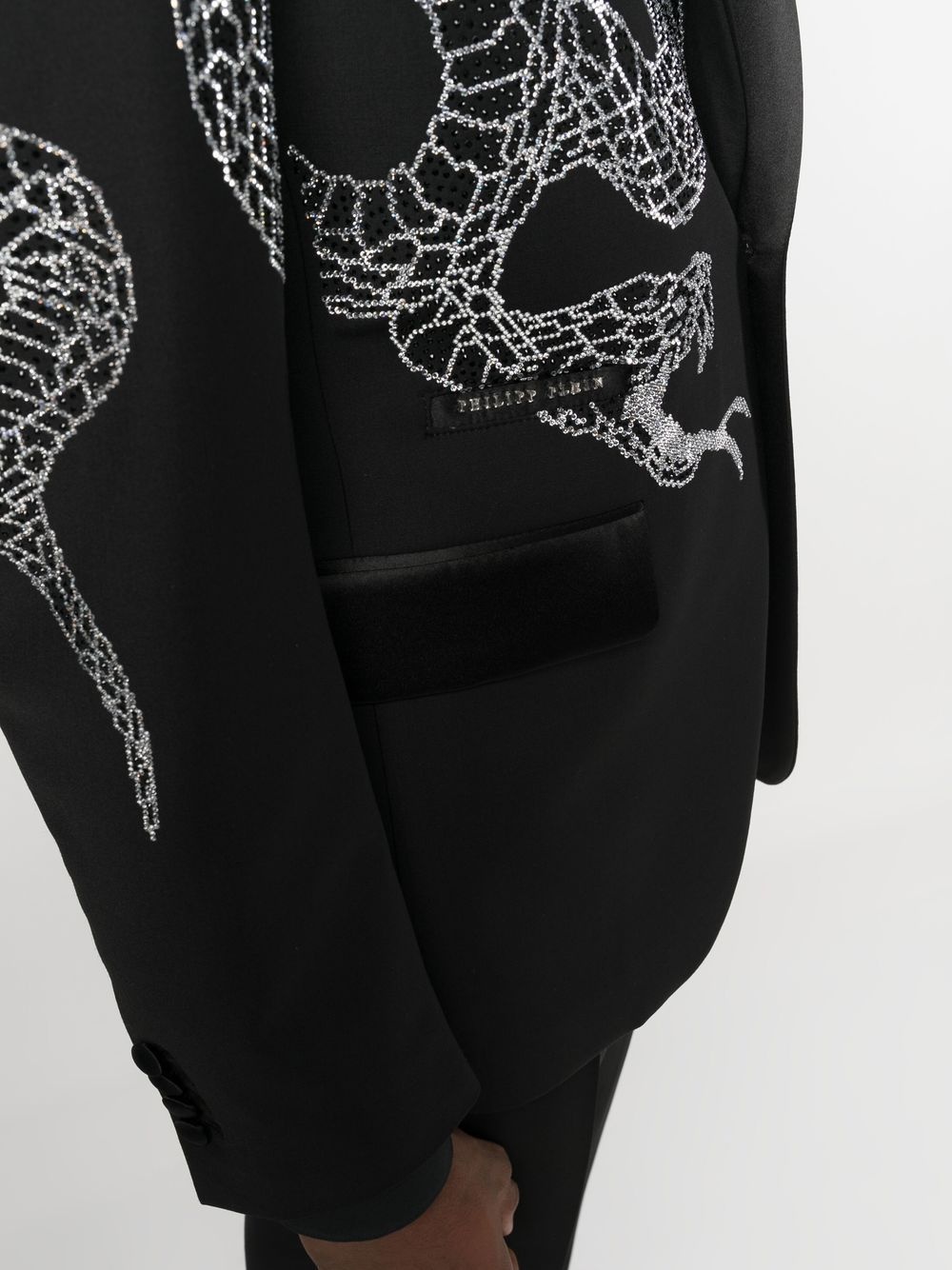 crystal-embellished single-breasted blazer - 5