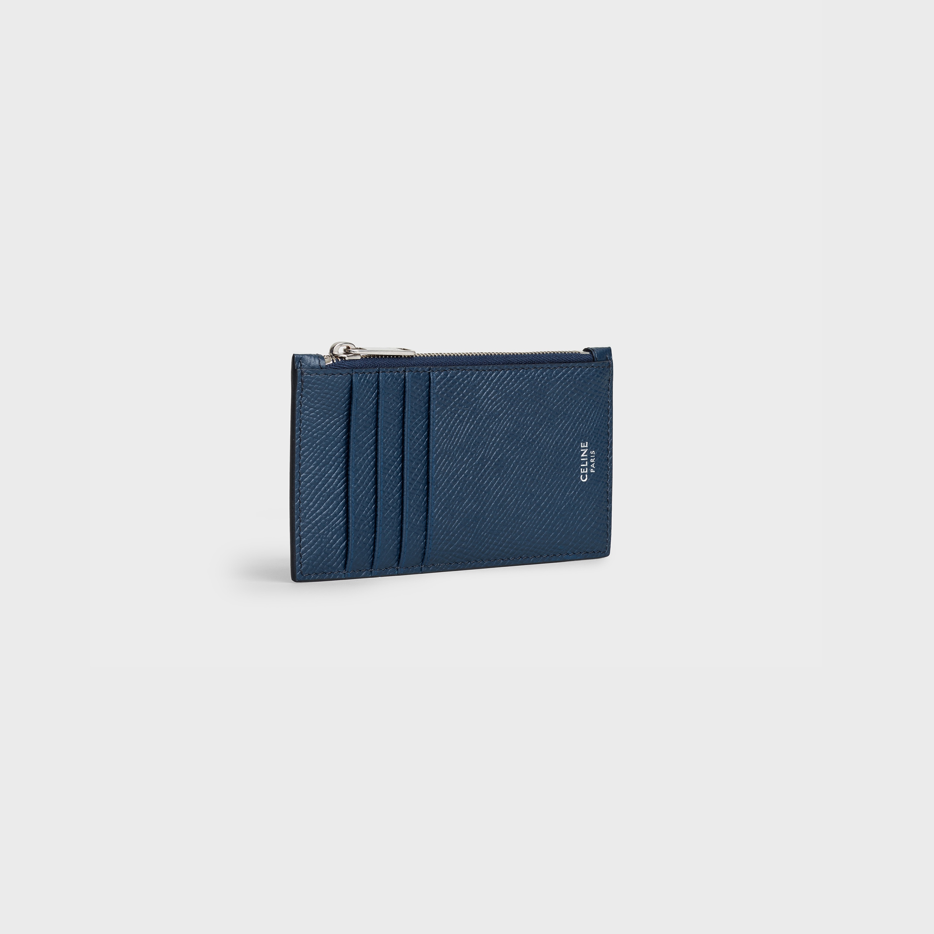 Zipped compact card holder in Grained calfskin - 2