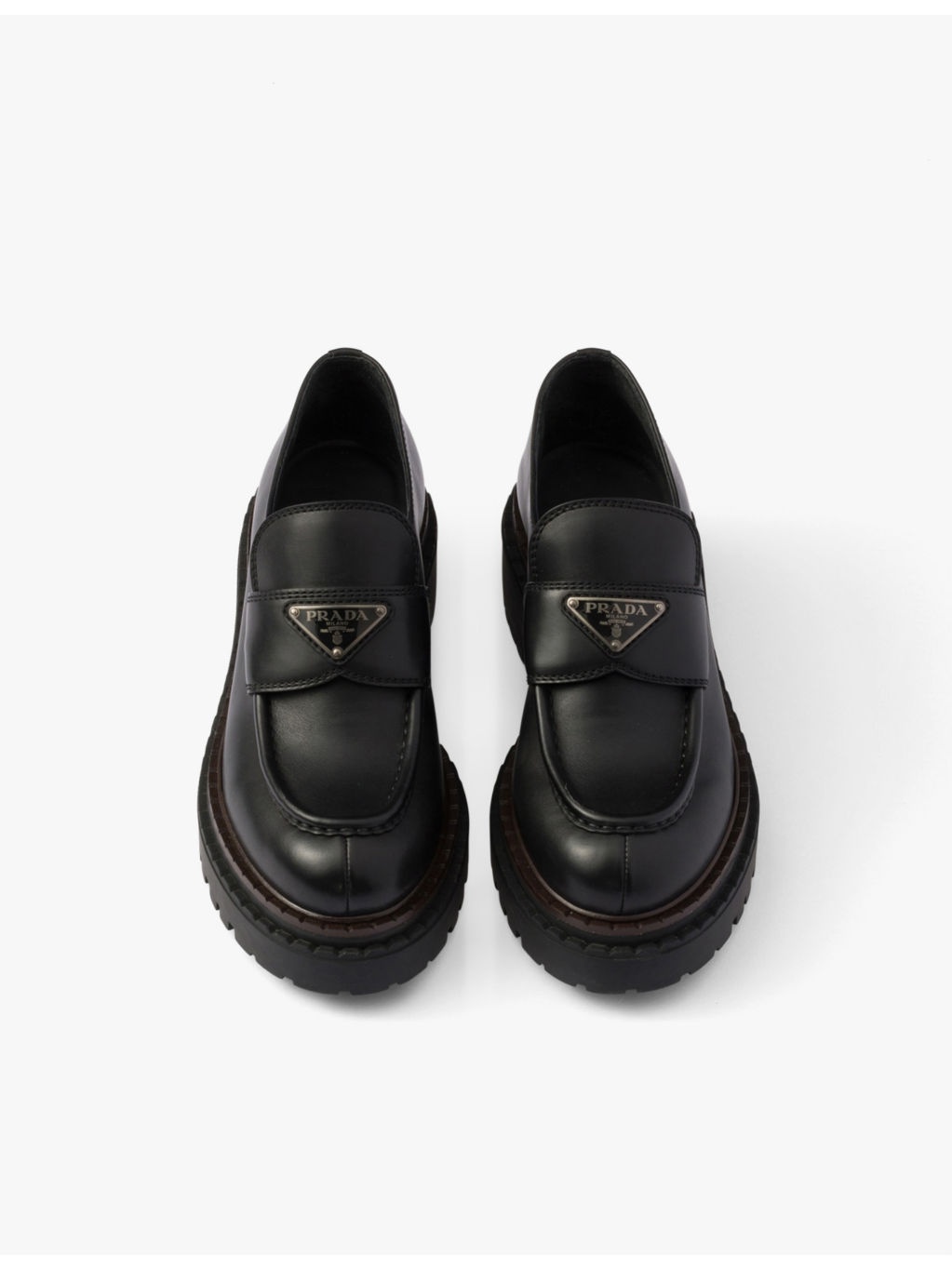Double Chocolate brand-plaque leather loafers - 2