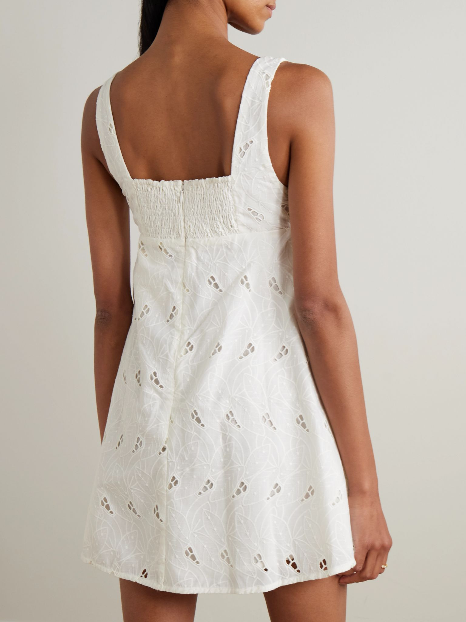 Lovis broderie anglaise poplin mini dress White - 3