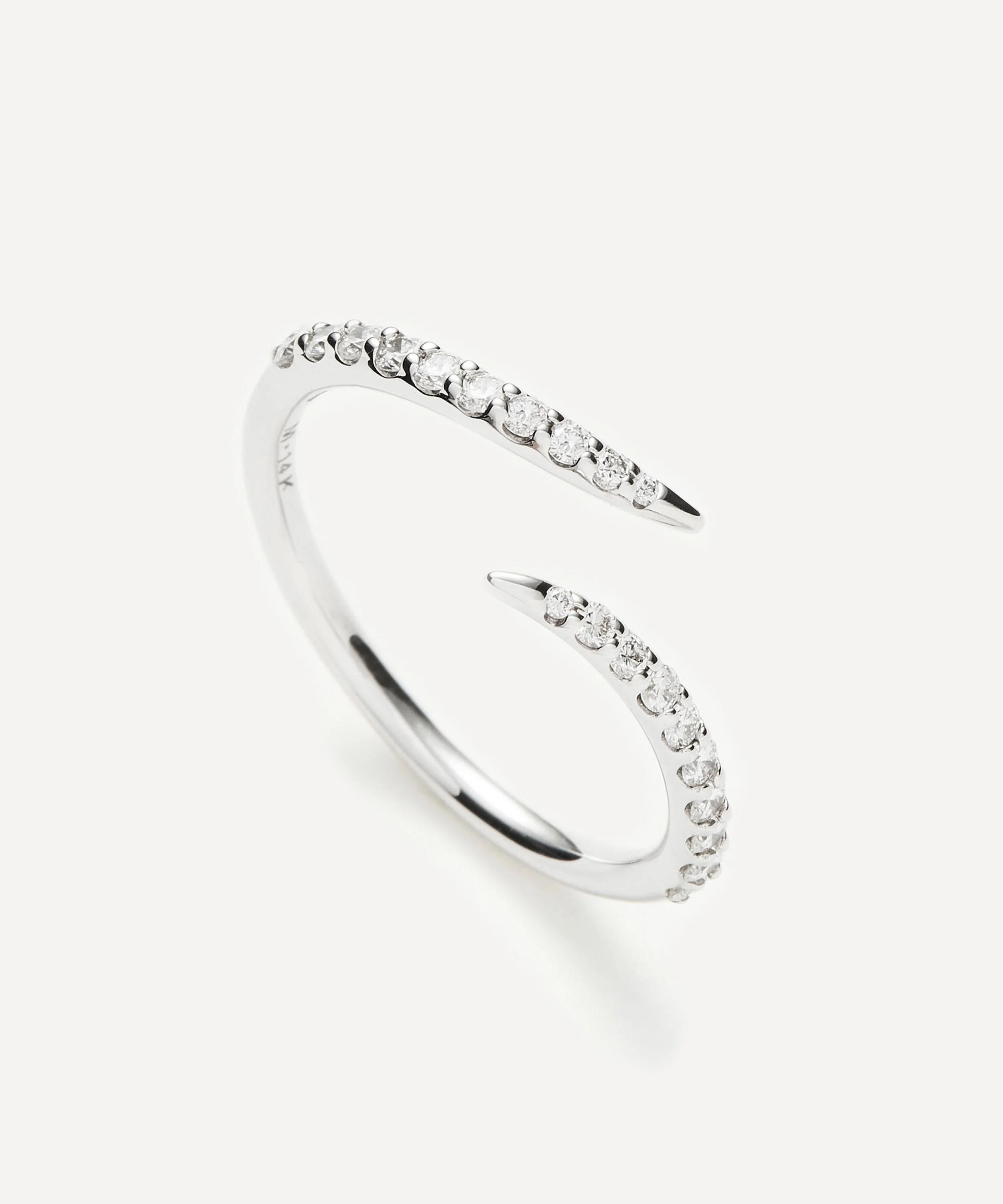 14ct White Gold Fine Open Claw Ring - 1