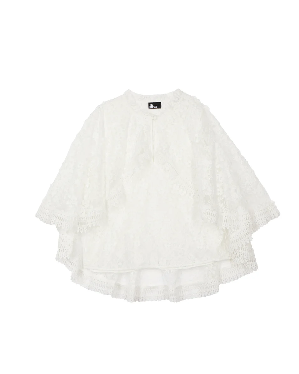 TOP WITH ECRU LACE CAPE - 1