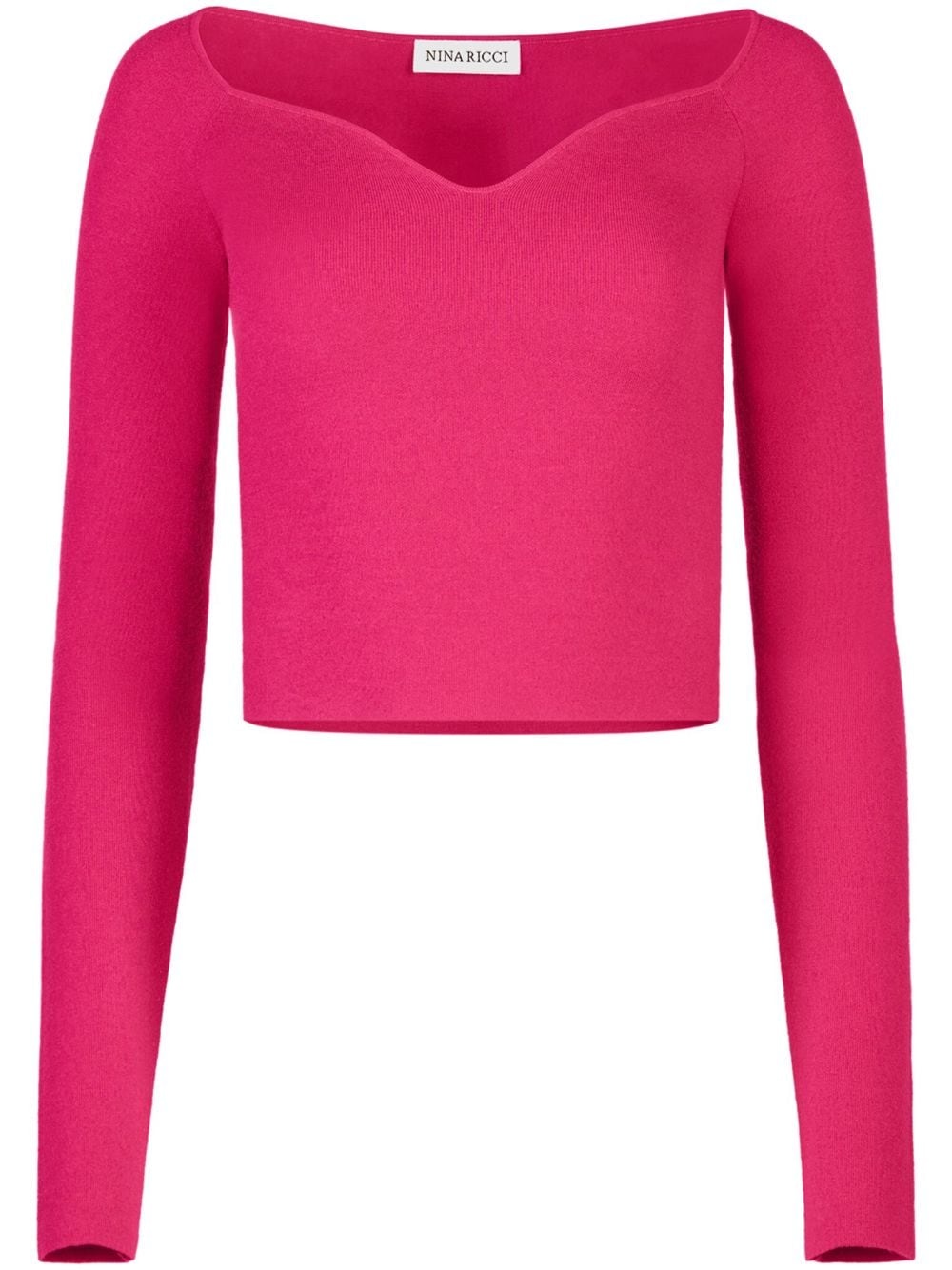 sweetheart-neck long-sleeve top - 1