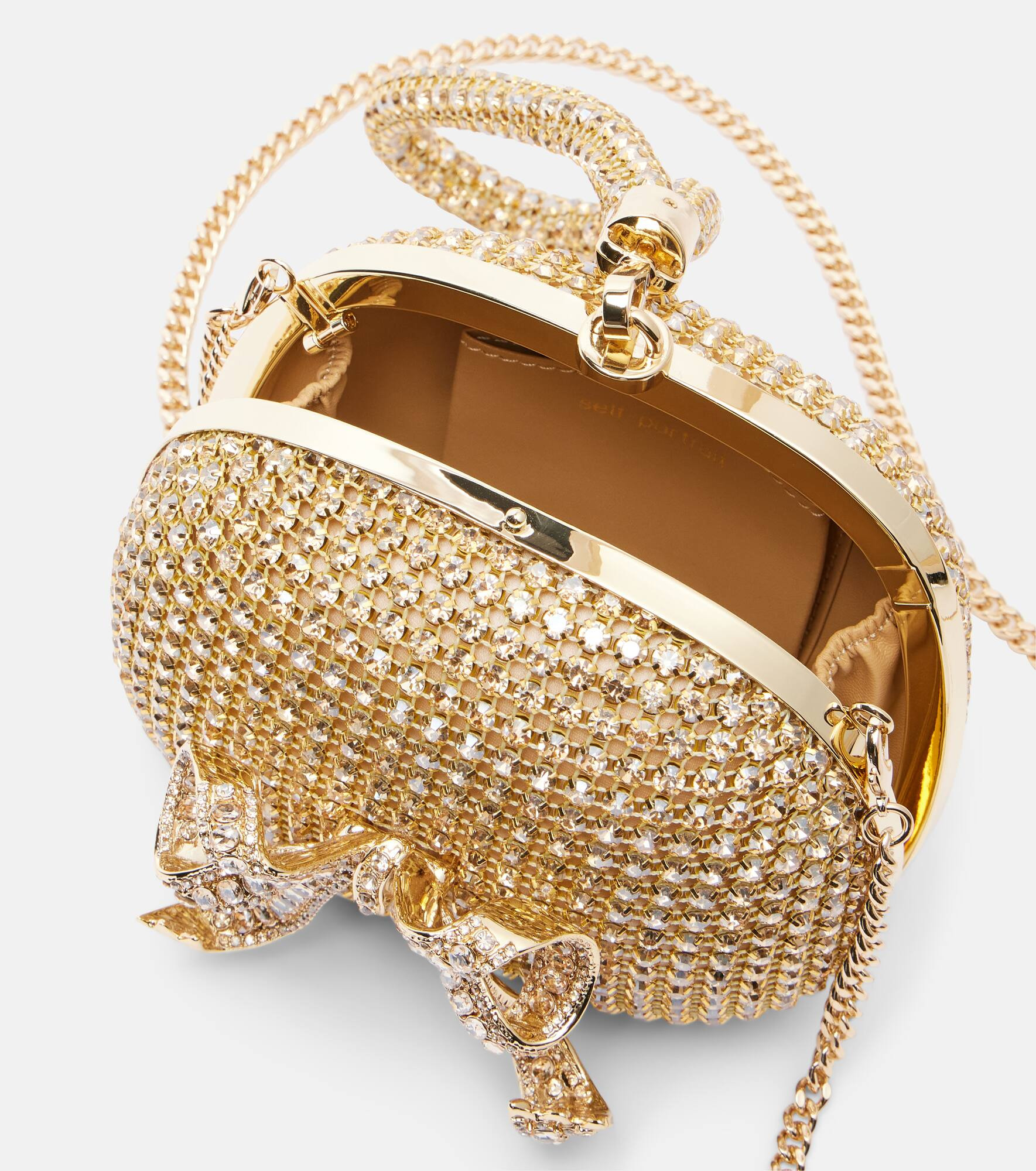 Bow Mini crystal-embellished clutch - 3
