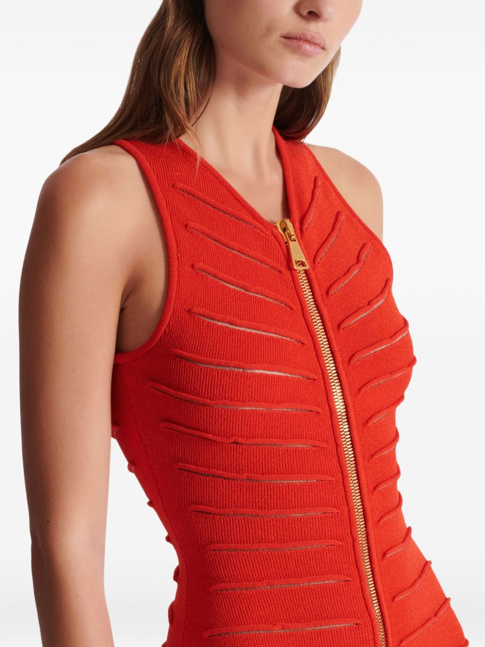 zip-front knitted maxi dress - 5