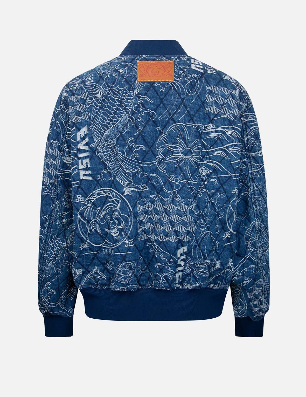 ALLOVER JAPANESE-PATTERN JACQUARD QUILTED BOMBER JACKET - 2