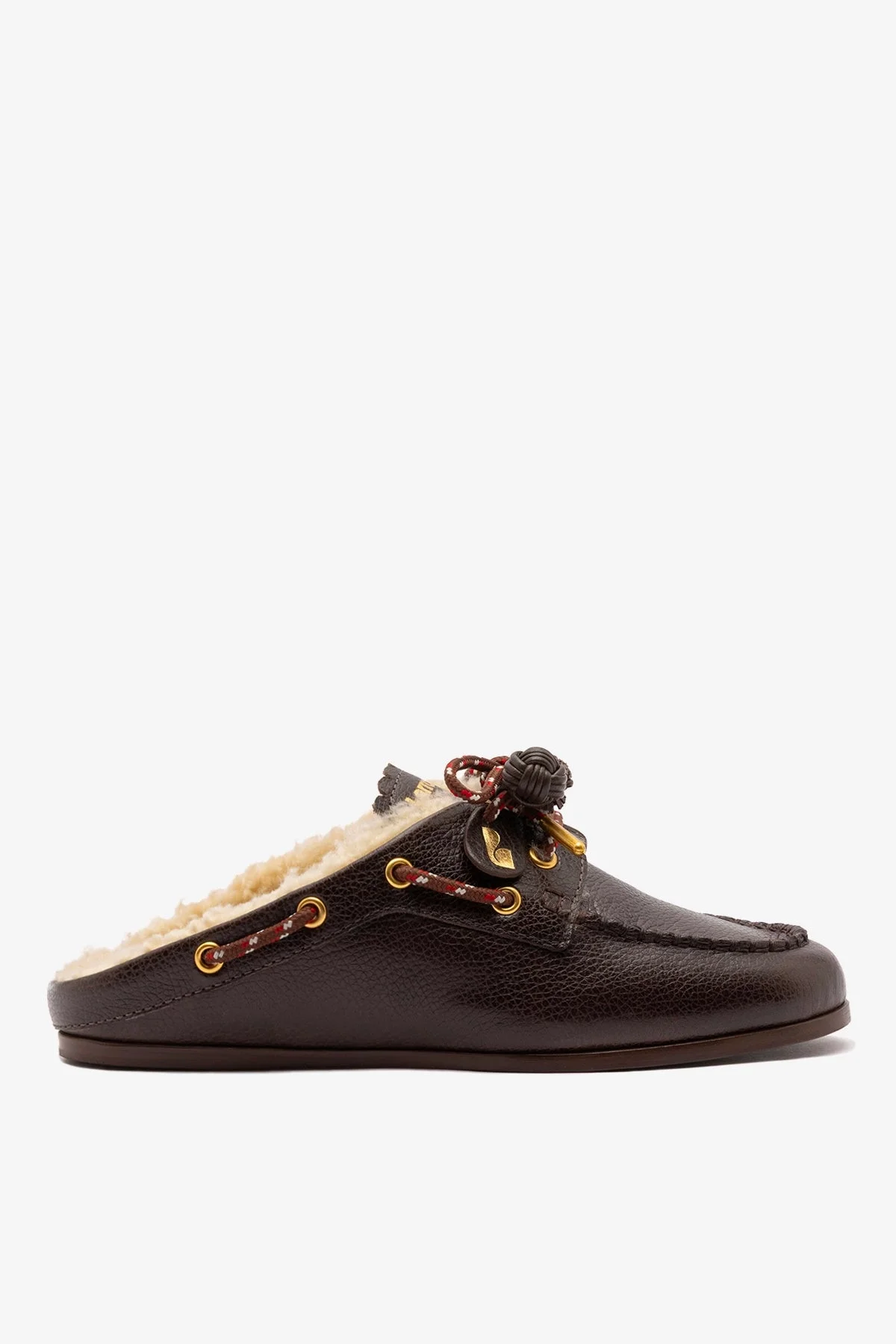Cyprus Shearling Mule Brown Leather - 1