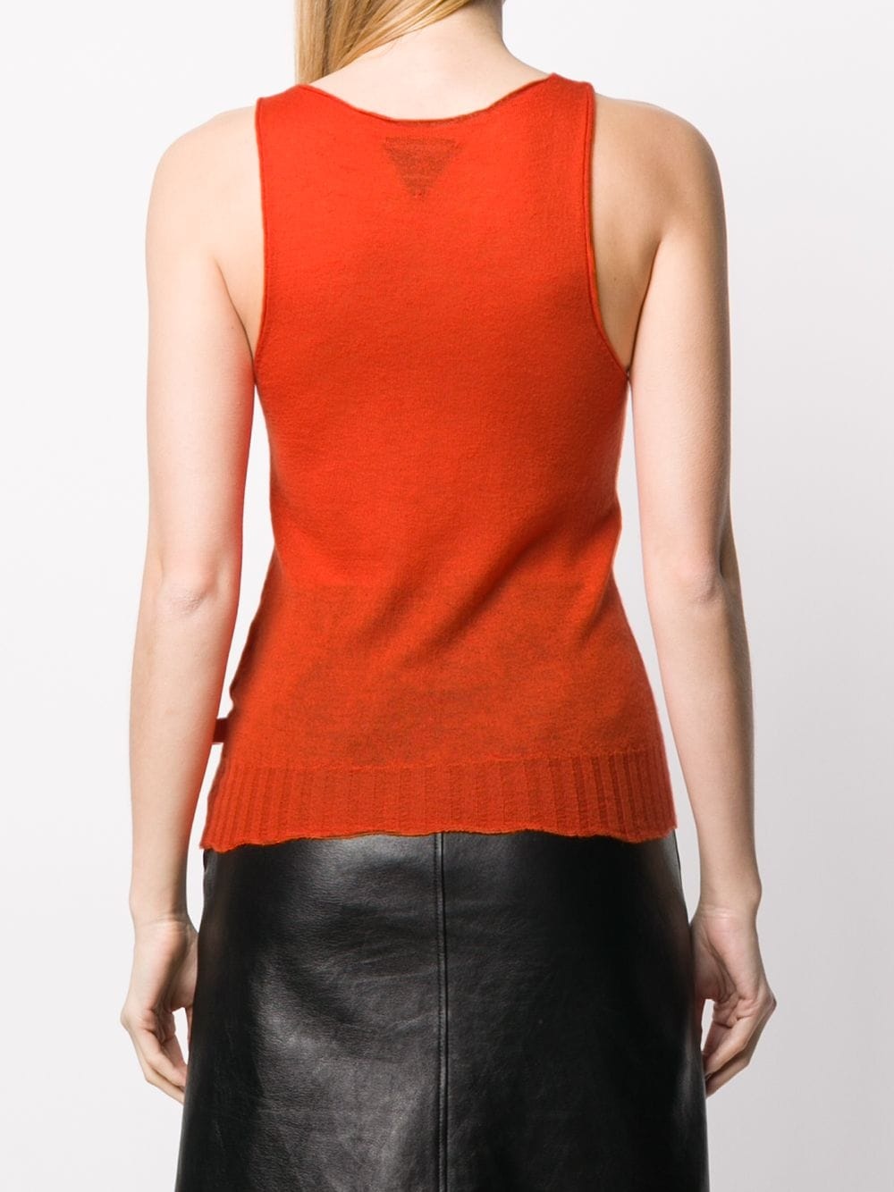 ribbed hem unfinished knitted top - 4