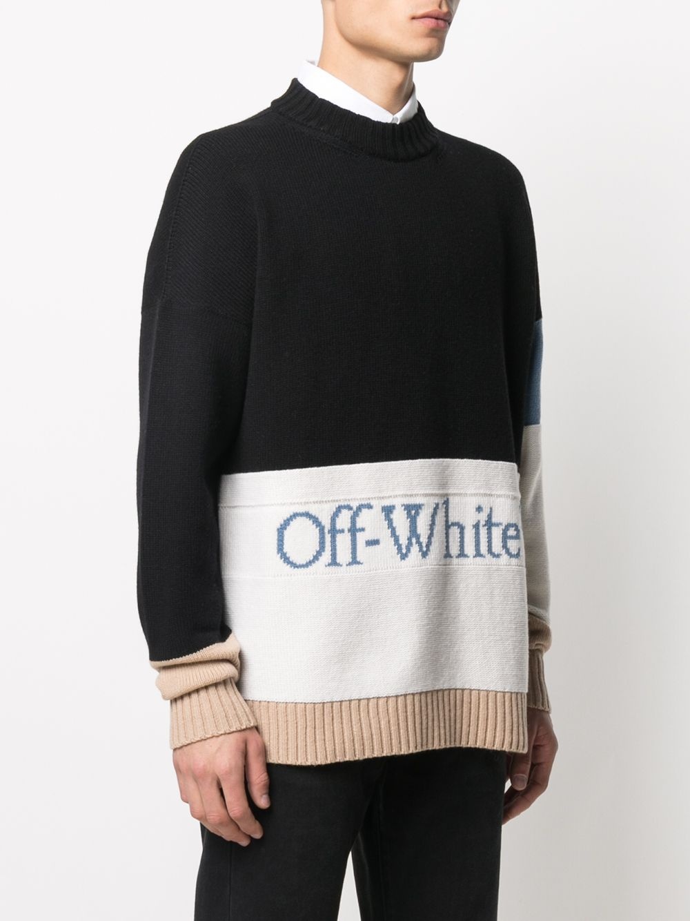 colour-block logo jumper - 3