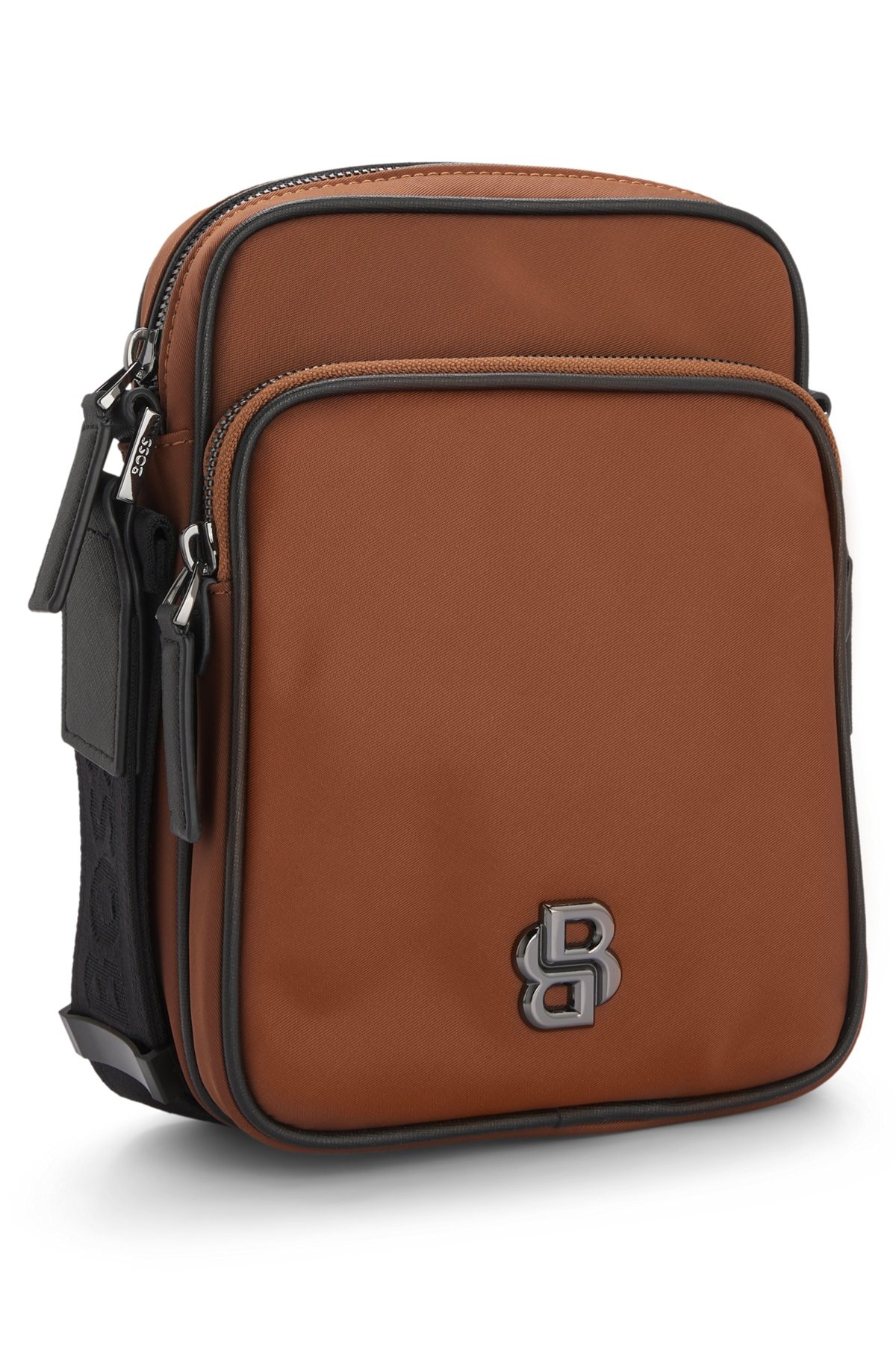 TWILL REPORTER BAG WITH DOUBLE B MONOGRAM - 5
