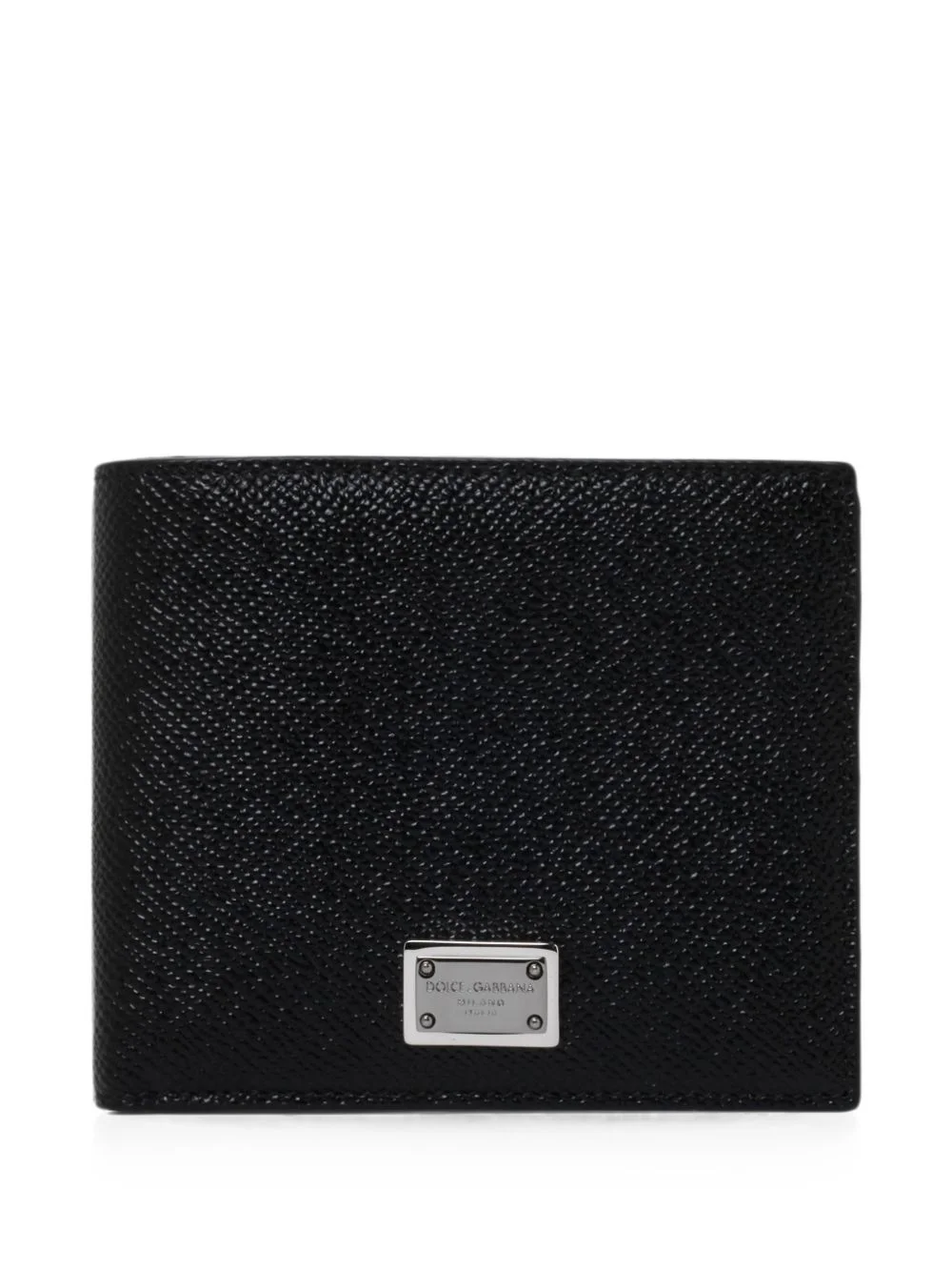 calfskin bifold wallet with logo tag - 1