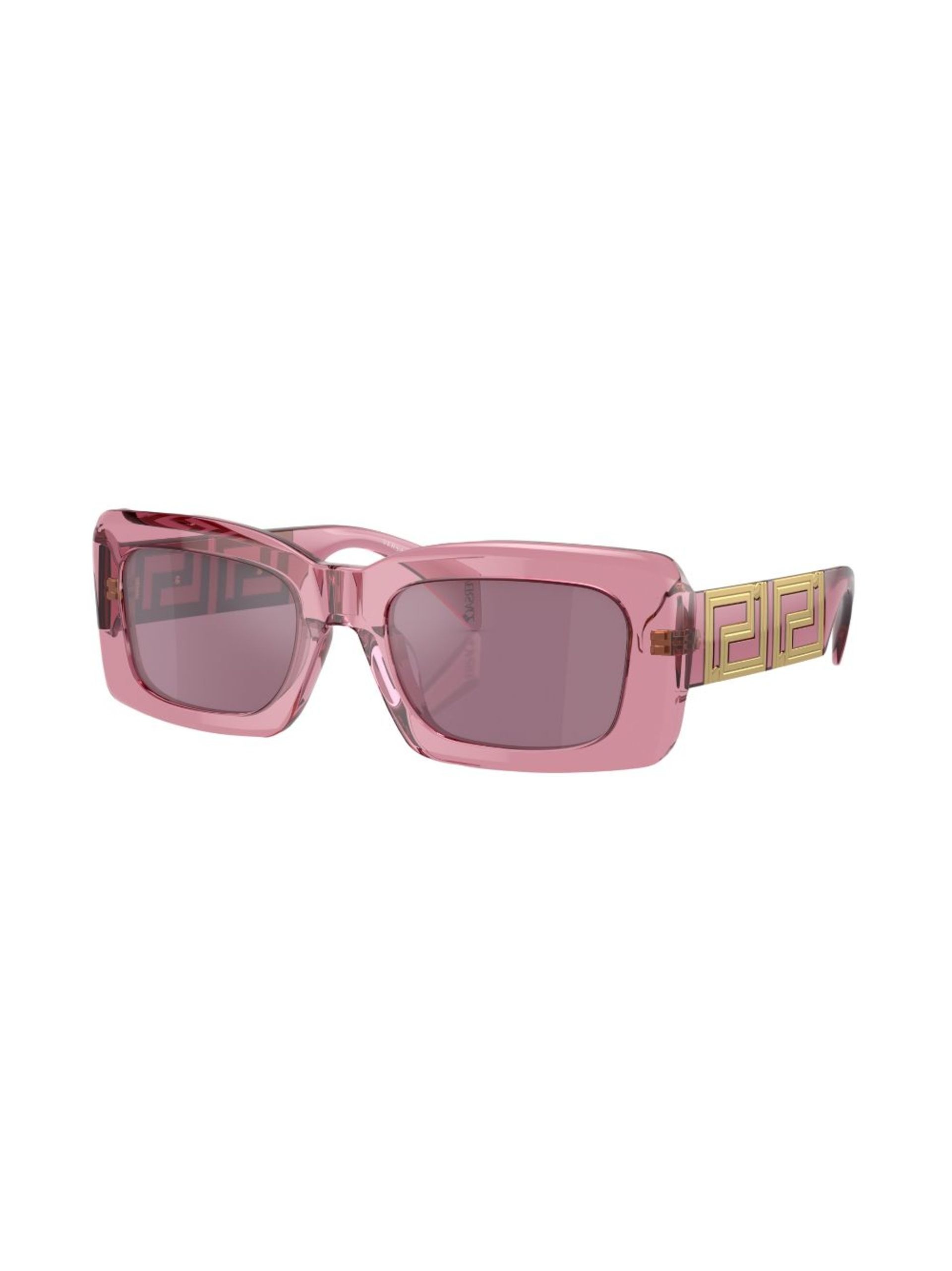 Pink Logo Plaque Rectangle Sunglasses - 2