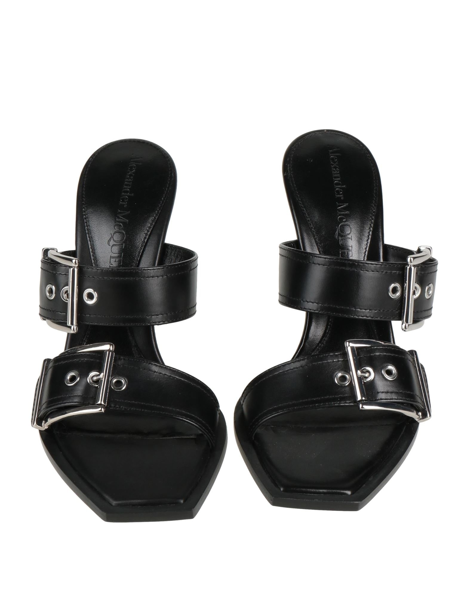 Alexander McQueen Black Women's Sandals | yoox | REVERSIBLE