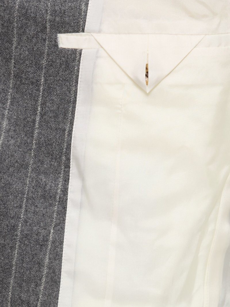 Pinstriped wool flannel blazer - 6