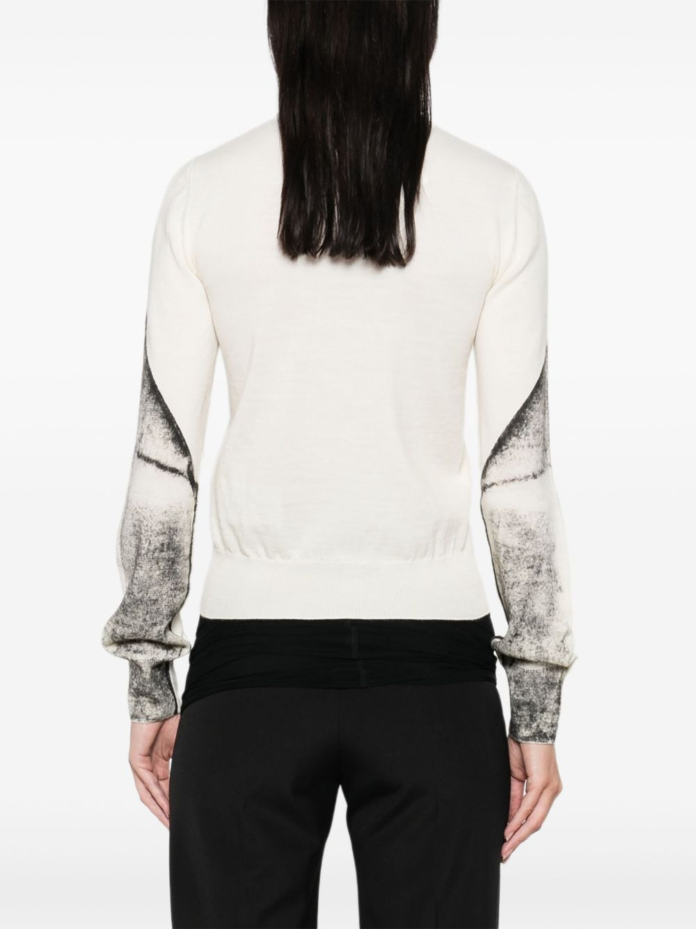 cardigan-print jumper - 4