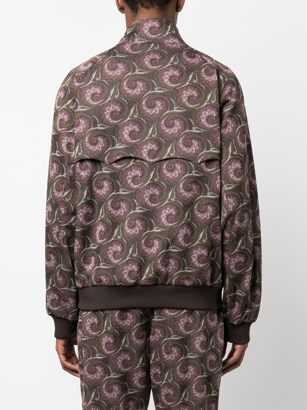 graphic-pattern funnel neck jacket - 4