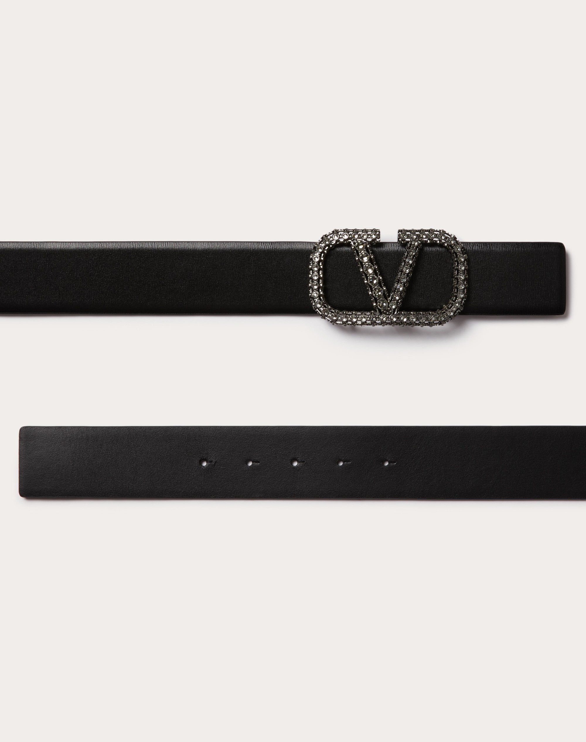 REVERSIBLE VLOGO SIGNATURE BELT IN GLOSSY CALFSKIN 40 MM