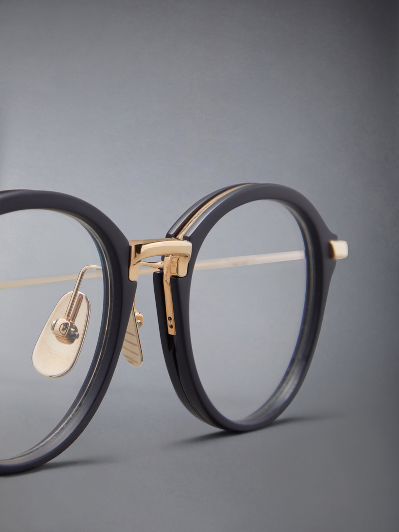 Acetate and Titanium Round Eyeglasses 7