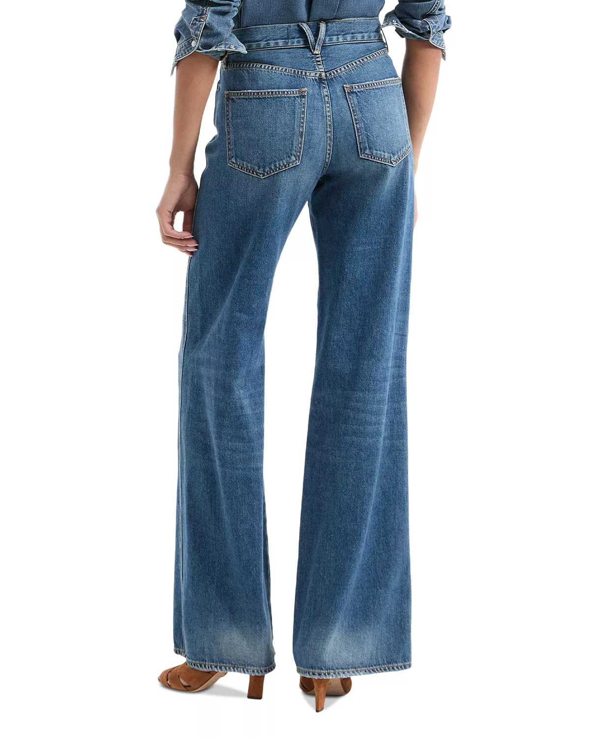 Kasey Mid Rise Wide Leg Jeans in City Stroll - 3