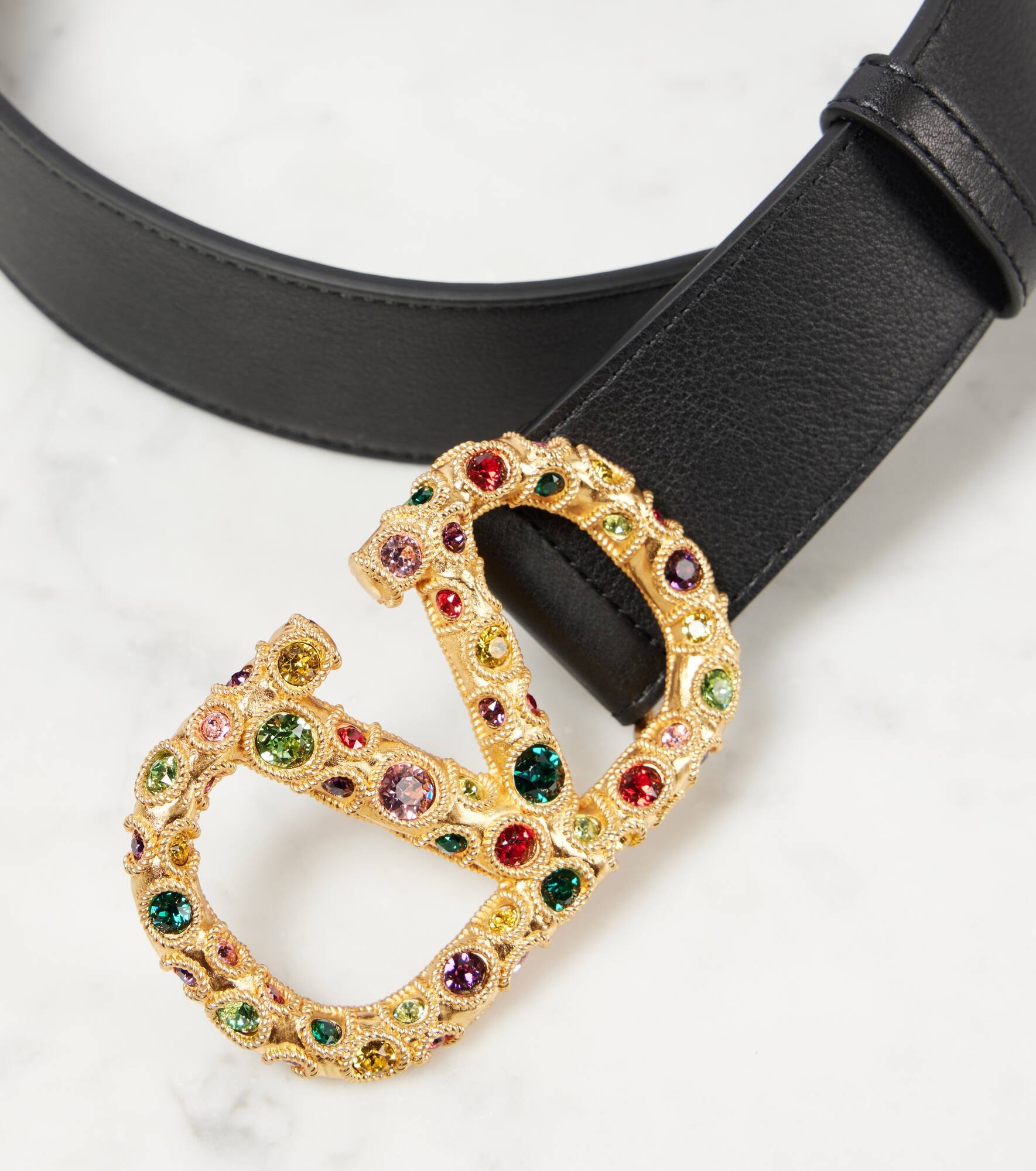 VLogo Signature embellished leather belt - 3