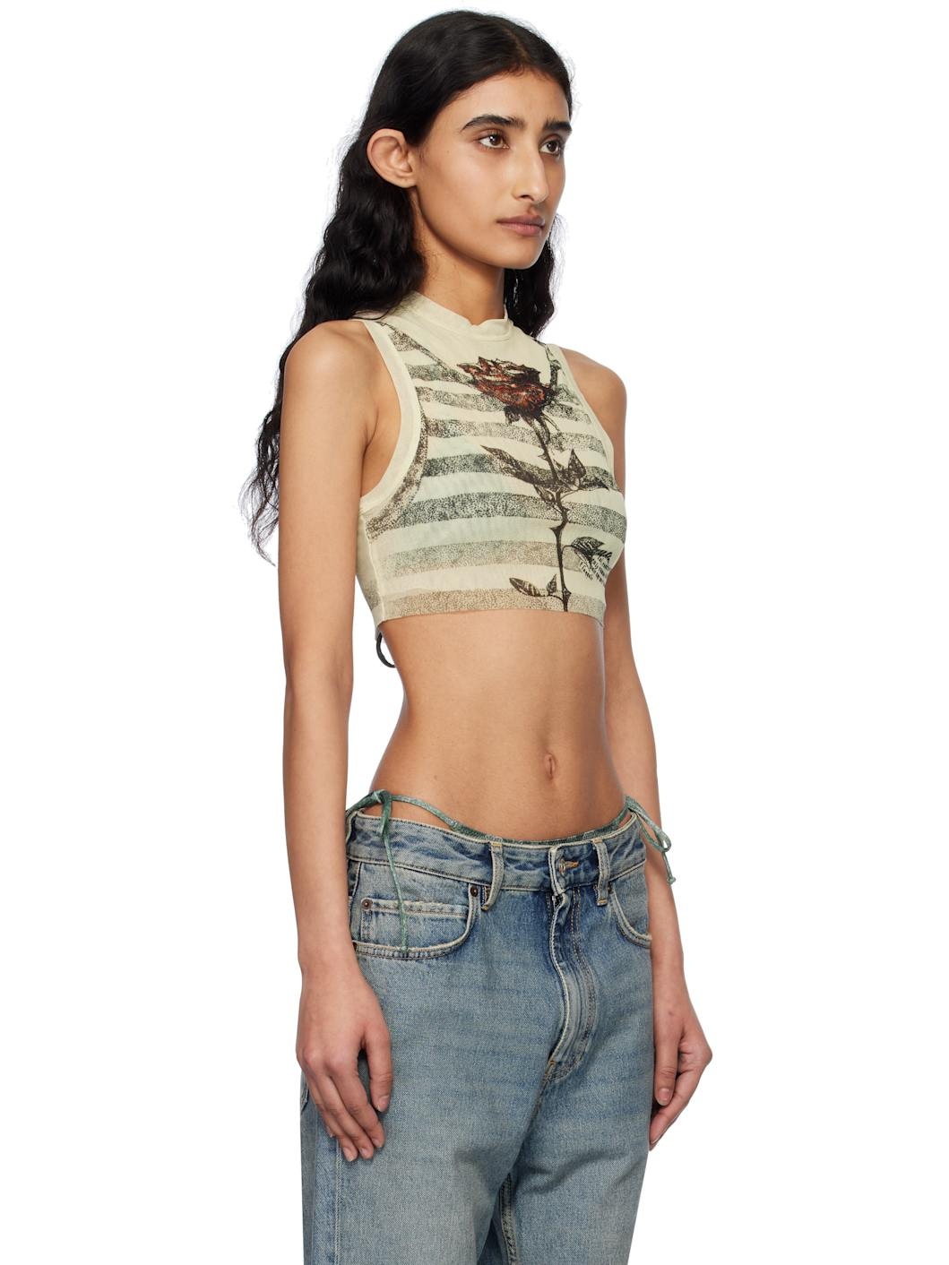 Beige 'The Tattoo Marinière' Tank Top - 2